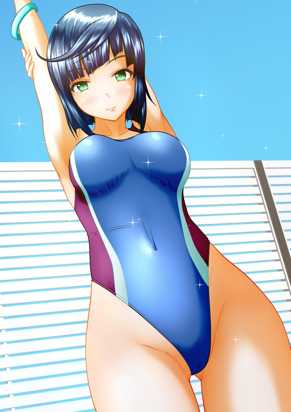 female leotard one-piece_swimsuit original original_character pullpull15 swimsuit swimwear