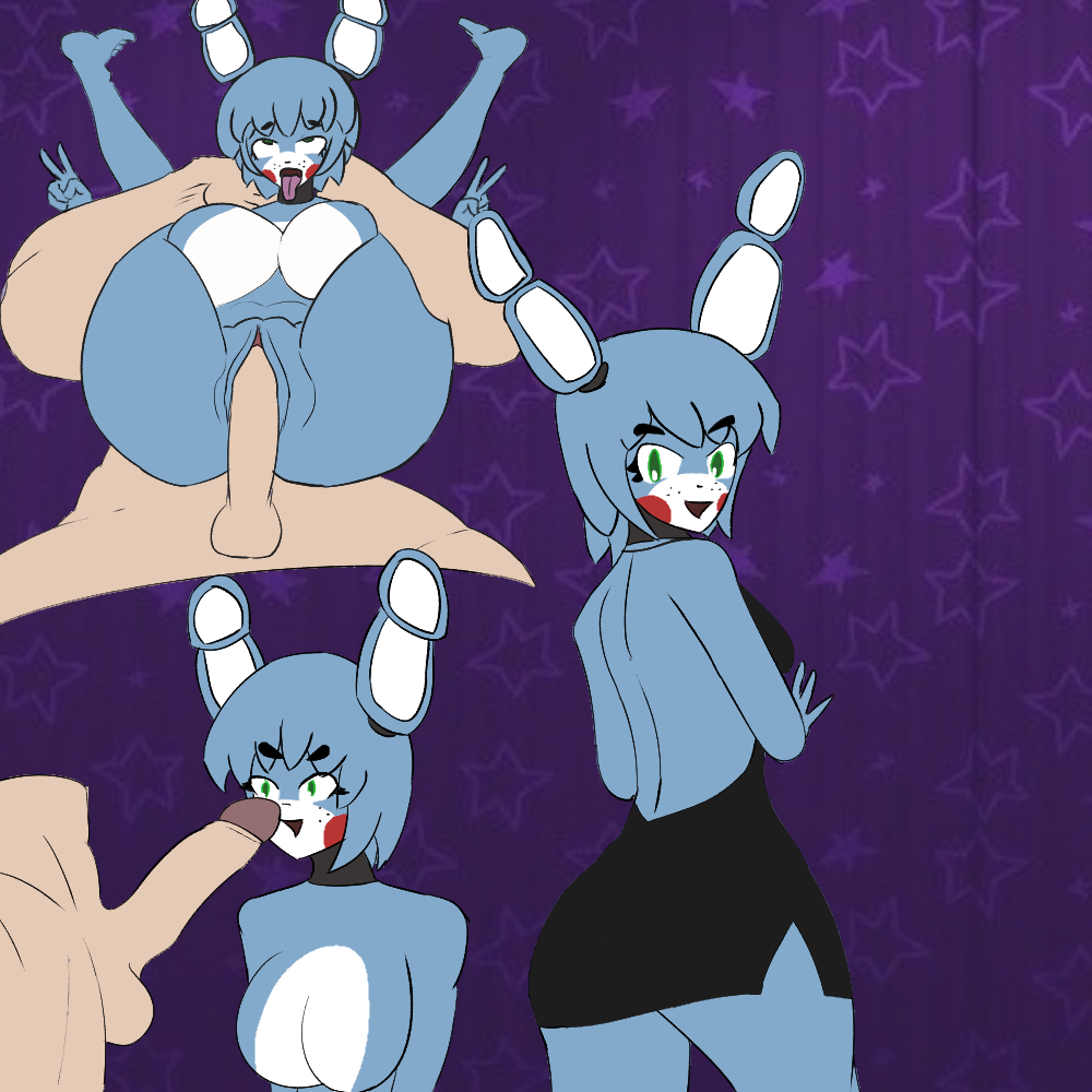 1boy 1girls amazed anime_style anon balls big_breasts big_butt big_penis black_dress blue_body bonnie_(fnaf) bonnie_(fnia) breasts bunny_ears dat_ass feet_up five_nights_at_freddy's five_nights_in_anime full_nelson full_nelson_(legs_held) full_nelson_vaginal grabbing_from_behind grabbing_head grabbing_legs green_eyes held_up legs legs_up peace_sign pirate_cove robot robot_girl sex showing_penis tagme tagme_(artist) two_tone_body two_tone_skin vaginal_penetration