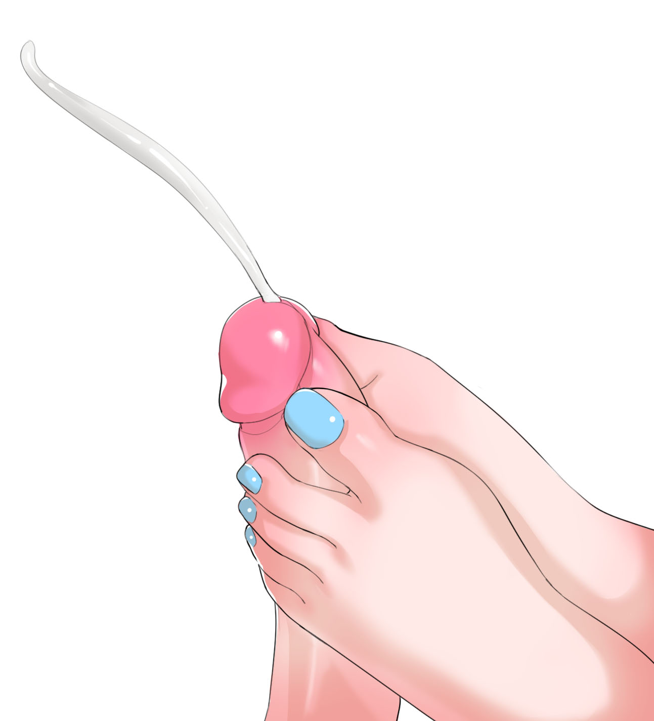 blue nail polish, cum, feet, footjob, gwensoftpinktoes, male, penis, self upload, toes