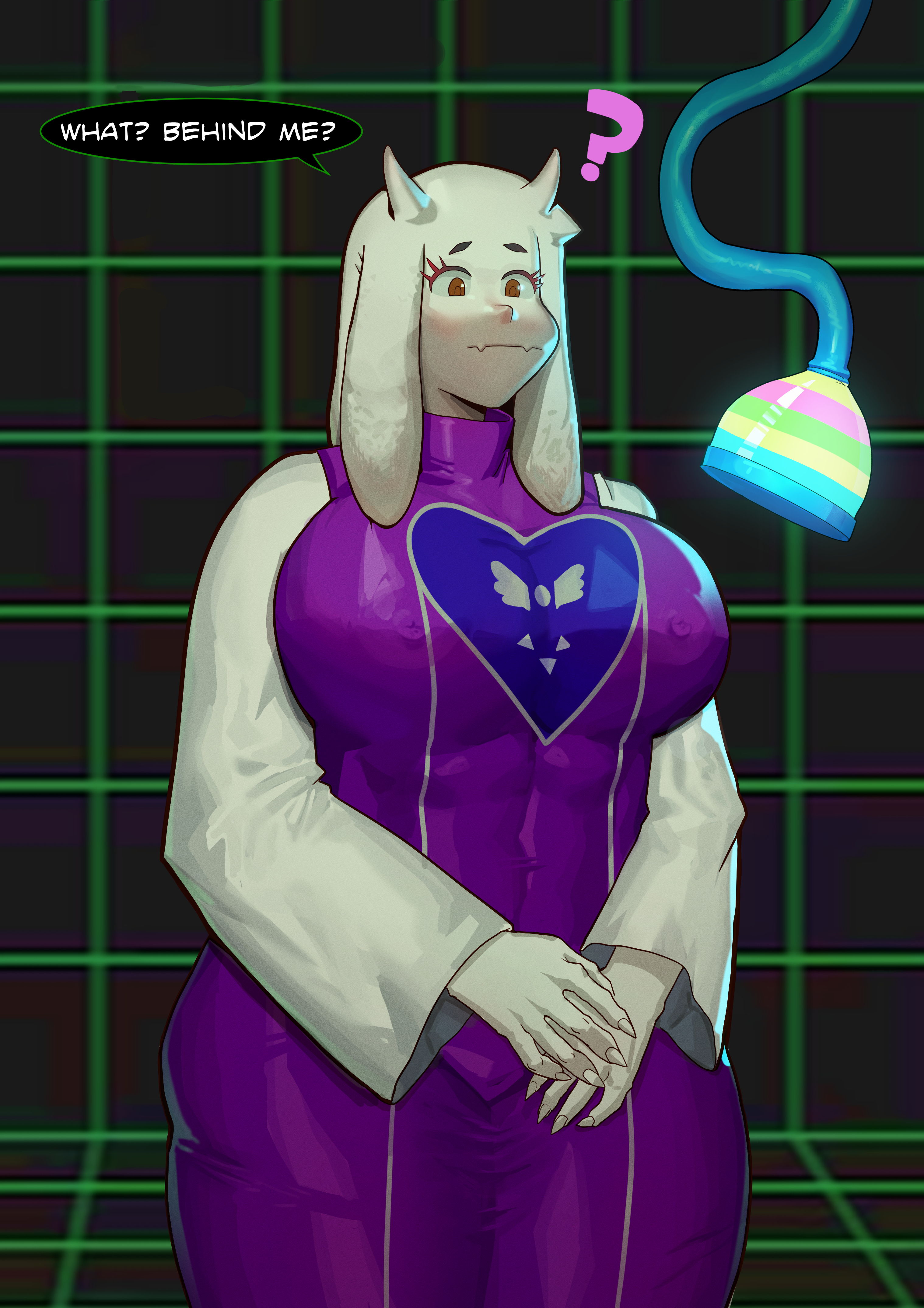 absurd res, anthro, ass, before transformation, big ass, big breasts, big butt, bovid, breasts, caprine, clothing, corruption, crabhorn, deltarune, deltarune chapter 2, dress, erect nipples, female, fully clothed, fur, furry, goat, hi res, horn, imminent rape, large ass, large breasts, mammal, nipple outline, nipples, pre-transformation, question mark, robe, solo, thick thighs, toriel, transformation, undertale, undertale (series), werewire, werewire transformation, white body, white fur, wide hips