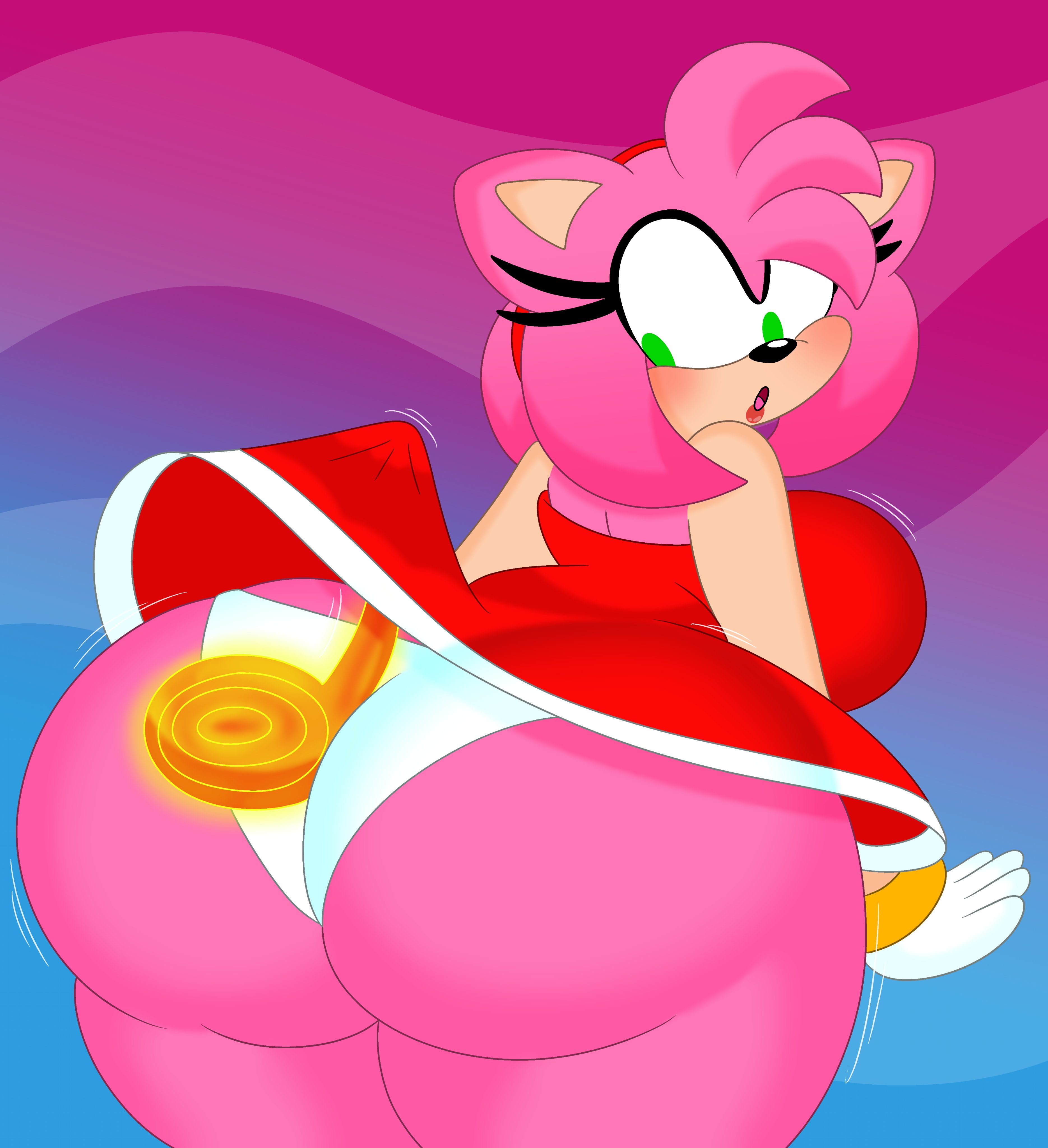 1girls, 2020s, 2023, 3barts, amy rose, animal ears, anthro, anthro only, anthrofied, ass, big ass, big breasts, big butt, black nose, blush, breasts, bubble ass, bubble butt, clothed, clothing, digital drawing (artwork), digital media (artwork), eulipotyphlan, eyelashes, fat ass, fat butt, female, female focus, female only, fur, green eyes, hedgehog, hedgehog girl, huge ass, huge butt, lipstick, looking back, makeup, mammal, massive ass, massive butt, multicolored fur, musical note, panties, pink fur, plump ass, red dress, red lipstick, round ass, round butt, sega, solo, solo female, solo focus, sonic (series), sonic frontiers, sonic team, sonic the hedgehog (series), tan fur, thick ass, thick thighs, two-tone fur, underwear, video games, wide hips
