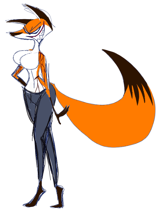 anthro blood bodily_fluids bottomwear breasts canid canine clothed clothing denim denim_clothing fantasy_feather featureless_breasts featureless_chest fejieu female fox grin jeans mammal pants rocketpepa smile topless topless_female topless_to_nude wounded