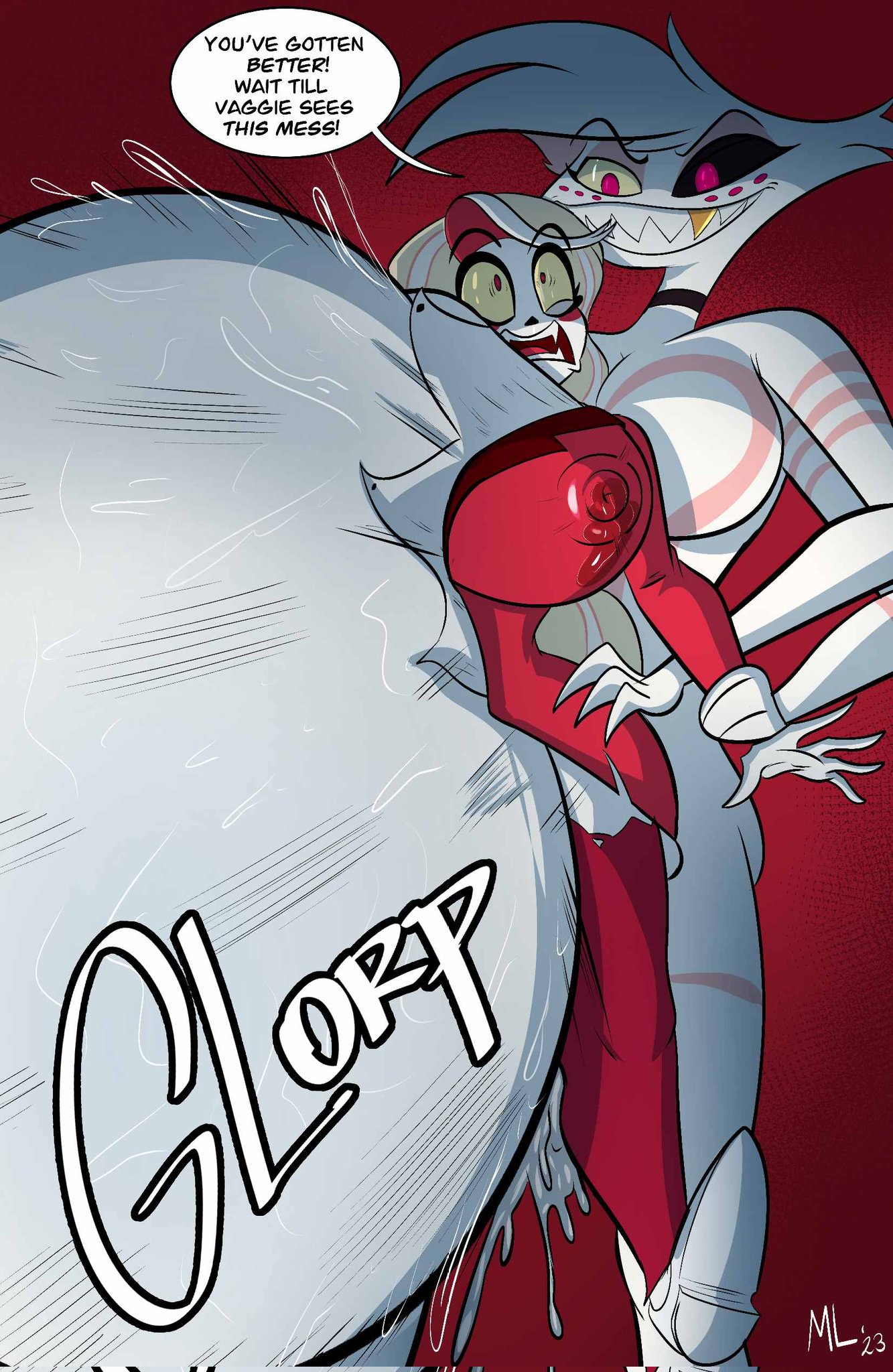 1boy, 1girls, 4 arms, ameizing lewds, angel dust (hazbin hotel), ass, big ass, big breasts, big penis, blonde hair, breast milk, breasts, busty, charlie morningstar (hazbin hotel), cheating girlfriend, chest, cum, cum in pussy, cum inside, cumflated belly, cumflation, curvaceous, curvy, curvy female, curvy figure, deep penetration, demon, demon boy, demon girl, digital drawing (artwork), digital media (artwork), dominant anthro, dominant male, excessive cum, eyebrows, eyelashes, eyes, female, female focus, femboy on female, hair, hazbin hotel, hips, hourglass figure, huge breasts, huge cock, humanoid, hyper cum, hyper cumflation, hyper penetration, hyper penis, hyper stomach bulge, inflation, large breasts, legs, light skin, light-skinned female, lips, lower body, male, mature, mature female, multi arm, multi limb, nipples visible through clothing, no bra, paizuri, pale skin, pale-skinned female, penetration, penis, pussy, questionable consent, rape, red eyes, stomach bulge, stomach bulge paizuri, thick, thick legs, thick thighs, thighs, underass, upper body, voluptuous, waist, white body, white hair, white skin, wide hips