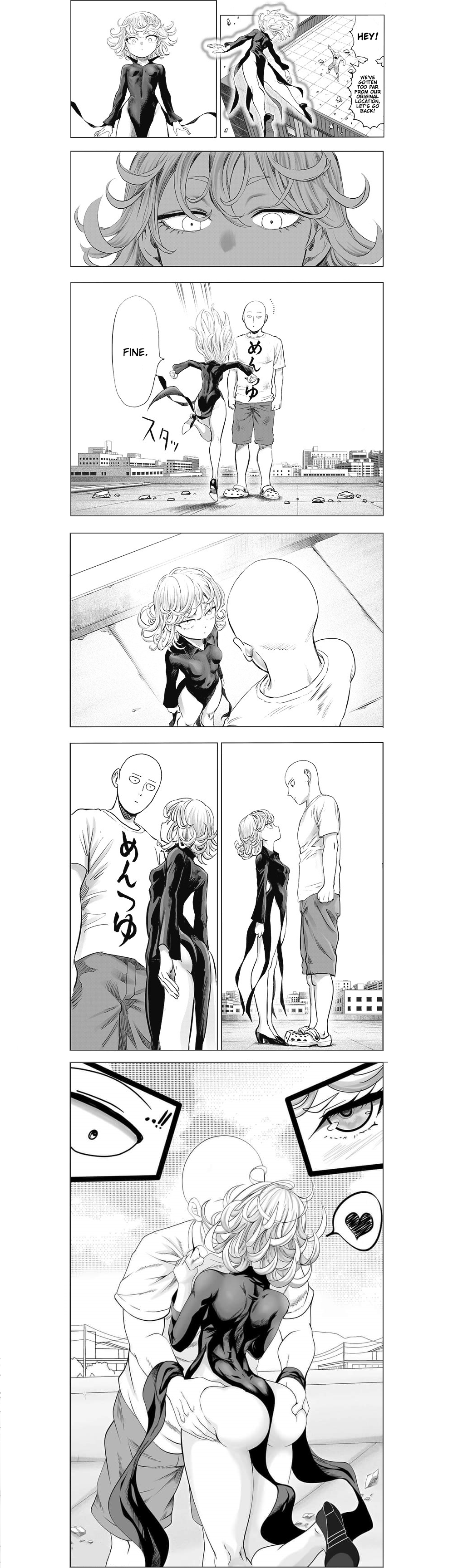 1boy 1girls ass ass_grab big_ass edit groping_ass kaw3r kawery kissing lifting_leg monochrome one-punch_man raised_leg rising_leg saitama shortstack size_difference tagme tatsumaki wholesome