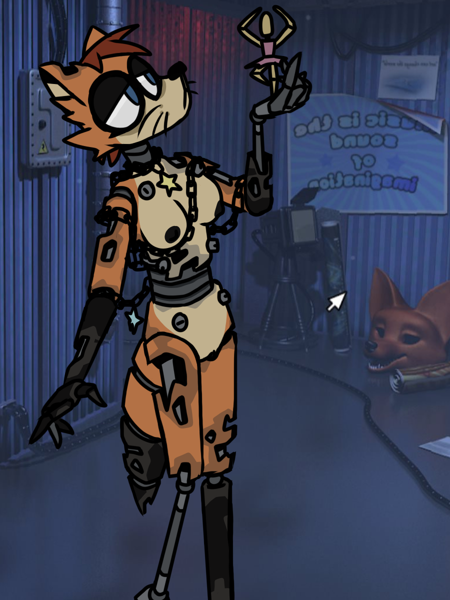 animatronic anthro breasts canid canine casual_nudity chain_necklace chains doll doll_joints endless_inside exposed_endoskeleton female fox genitals hi_res jewelry machine mammal mannequin mirya_(endless_inside) necklace photo_background photography_(artwork) pseudo_hair pussy robot sevens_artchive solo tail whiskers