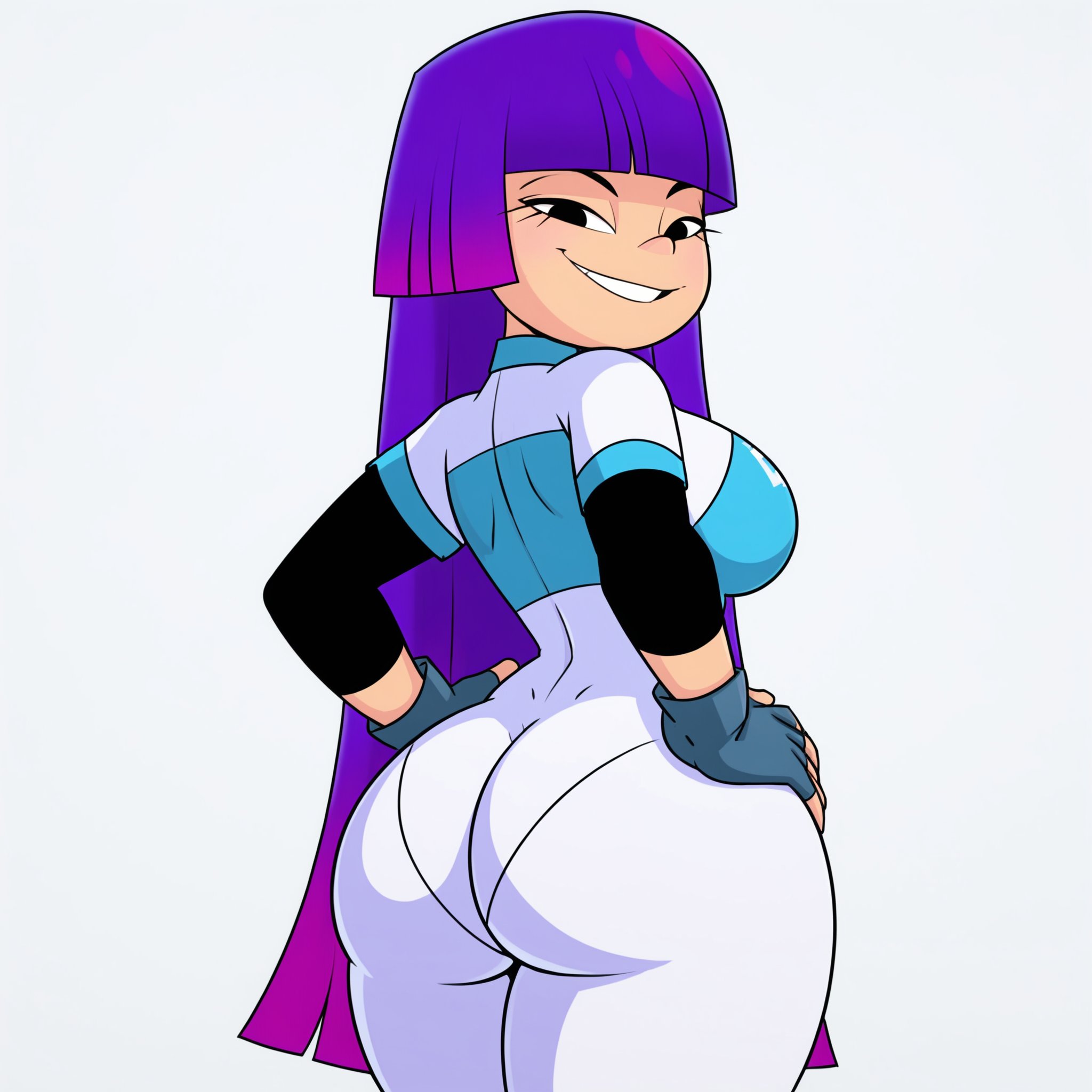 aged up, ai generated, ass, big ass, bodysuit, bubble butt, butt crack, cats62, female, female focus, female only, glitch techs, jpeg, miko kubota