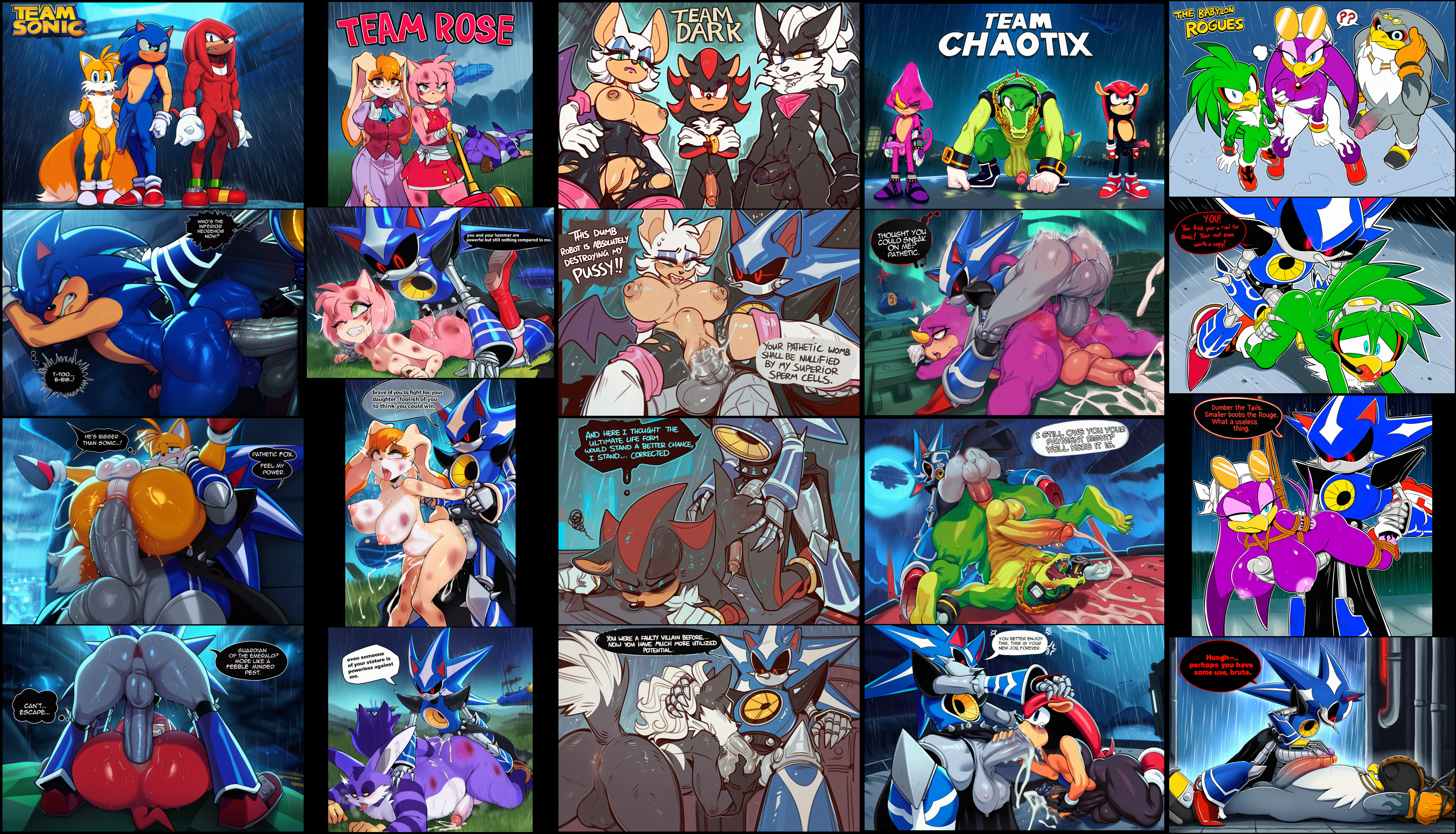12boys, 2 tails, 2026, 4girls, 6+boys, accessory, accipitrid, accipitriform, ahe gao, ai generated, all fours, alligator, ambiguous penetration, amy rose, anal, anal orgasm, anal sex, angry, animal genitalia, animal penis, anthro, anthro on anthro, anthro penetrated, anthro penetrating, anthro penetrating anthro, anus, areola, arm grab, armor, ass, ass up, avian, backsack, balls, bandana, beak, big balls, big breasts, big butt, big penis, big the cat, bird, black balls, black body, black fur, black nose, blowjob, blue balls, blue body, blue eyes, blue eyeshadow, blue fur, blush, bodily fluids, bondage, boots, bottomless, bottomwear, bouncing breasts, bouncing penis, bound, breasts, brown eyes, bruised, canid, canine, chains, chastity cage, claws, cleavage, clenched teeth, clitoris, clothed, clothing, collar, comic, crocodile, crocodilian, crocodylid, cross-popping vein, crossed arms, crying, cucumber king, cum, cum from ass, cum in ass, cum in mouth, cum in pussy, cum inside, cum on butt, cum on penis, cum while penetrated, cumshot, defeated, dialogue, doggy style, domestic cat, dominant, dominant male, dress, drooling, duo, echidna, ejaculation, english text, erection, espio the chameleon, eulipotyphlan, eyeshadow, eyewear, eyewear on head, feet, felid, feline, felis, fellatio, female, female penetrated, fingers, flaccid, footwear, forced, foreskin, fox, from behind position, from front position, frown, full nelson, full nelson (legs held), fur, genital fluids, genitals, glans, gloves, goggles, goggles on head, grass, green balls, green body, green eyes, green feathers, green hair, green penis, grey body, grey fur, group, gynomorph, hair, hair accessory, hairband, half-closed eyes, hammer, hand on butt, hand on head, hands-free, handwear, head grab, headgear, headkerchief, headphones, hedgehog, hellsonger, helmet, hi res, hirundinid, hoodie, horn, huge cock, humanoid genitalia, humanoid penis, imminent orgasm, infinite (sonic), inflation, interspecies, jet the hawk, jewelry, kerchief, kneeling, knuckles the echidna, lagomorph, legwear, leporid, lightning, lizard, looking at viewer, looking back, looking down, looking pleasured, looking up, lying, machine, makeup, male, male on top, male penetrated, male penetrating, male penetrating female, male penetrating male, male/female, male/male, mammal, masturbation, mating press, mature anthro, mature female, membrane (anatomy), membranous wings, metal sonic, metallic body, mighty the armadillo, monotreme, mostly nude, multi tail, multiple girls, narrowed eyes, navel, neo metal sonic, nipples, nude, on back, on front, one eye closed, open mouth, oral, oral penetration, orange hair, orgasm, orgasm from oral, oscine, outside, pants, partially retracted foreskin, passerine, penetration, penile, penile masturbation, penile penetration, penis, penis in ass, penis in pussy, penis size difference, perineum, phantomlamb, piercing, pink balls, pink body, pink glans, plant, power bottom, precum, profanity, pubes, puffy anus, purple balls, purple body, purple eyes, purple fur, pussy, quills, rabbit, raining, rape, rear view, red balls, red body, red eyes, red fur, reptile, restraints, reverse cowgirl position, reverse stand and carry position, robot, rope, rope bondage, rouge the bat, rough sex, saliva, scalie, sega, sex, shadow the hedgehog, shoes, size difference, solo focus, sonic (series), sonic riders, sonic the hedgehog, sonic the hedgehog (series), spank marks, speech bubble, spikes, spread legs, spreading, standing, standing sex, stomach bulge, storm the albatross, submissive, submissive male, sucking, sunglasses, sunshineslop, swallow (bird), sweat, tails, tails the fox, tan penis, tears, teeth, text, thick penis, tongue, tongue out, tools, torn clothing, twinkaton, vaginal penetration, vaginal sex, vanilla the rabbit, vector the crocodile, vein, veiny penis, wave the swallow, wet, white balls, white body, white fur, white hair, wings, wounded, yellow beak, yellow body, yellow eyes, yellow fur, yellow sclera