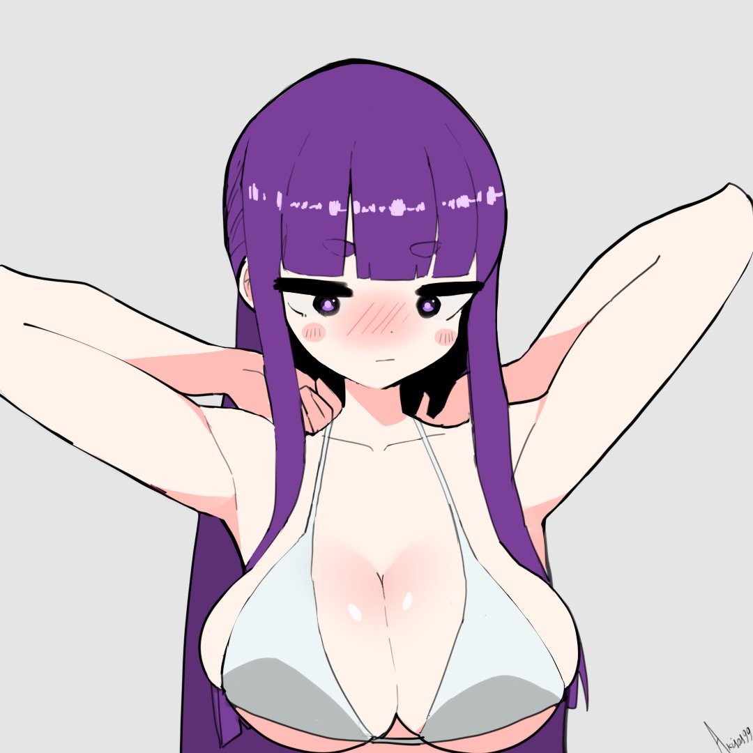 /// 1:1 1:1_aspect_ratio 1girls 2d 2d_(artwork) 2d_artwork adult adult_female akisas99 anime anime_character arm_behind_head armpit armpit_crease armpit_peek armpits arms_behind_head background bare_armpits bare_arms bare_chest bare_hands bare_midriff bare_shoulders bare_skin big_boobs big_breasts bikini bikini_only bikini_top blank_background blunt_bangs blush_face blush_lines blushing blushing_at_viewer blushing_female blushing_lines breasts busty busty_female busty_girl cleavage collarbone digital digital_art digital_drawing digital_drawing_(artwork) digital_media digital_media_(artwork) drawing elbows embarrassed embarrassed_exposed_female embarrassed_expression embarrassed_female embarrassed_naked_female embarrassed_nude_female exposed_armpits exposed_arms exposed_chest exposed_midriff exposed_shoulders exposed_skin eye-level_view eyebrows_visible_through_hair fanart female female_focus female_only female_protagonist fern_(sousou_no_frieren) flushed flushed_cheeks flushed_face flustered flustered_female from_front front_view glistening_boobs glistening_breasts glistening_hair glistening_skin glossy_breasts glossy_hair hairless_armpits halterneck hand_behind_head hands_behind_head huge_boobs huge_breasts large_boobs large_breasts long_hair looking_at_viewer lower_body_out_of_frame madhouse mage main_character manga_character mature mature_female mature_woman monotone_background one_color_background plain_background plump_breasts presenting_armpit protagonist purple-eyed_female purple-haired_female purple_eyebrows purple_eyes purple_hair shaved_armpits shiny_breasts shiny_hair shiny_skin shoulders skindentation solid_color_background solo sousou_no_frieren standing string_bikini swimsuit swimwear top_view upper_body white_background white_bikini white_bikini_top white_swimsuit white_swimwear woman