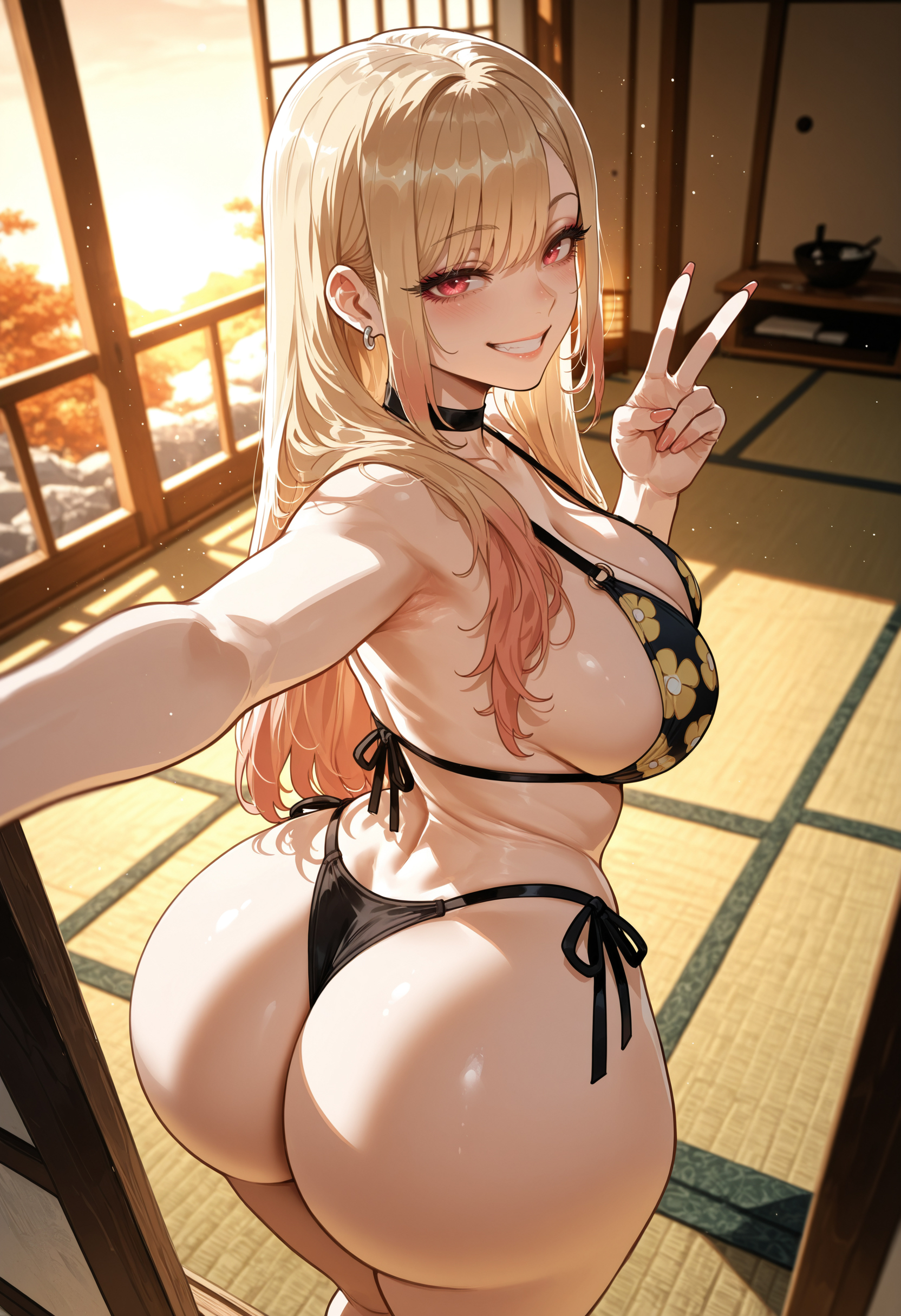 1girls, ai generated, ass, ass focus, attractive, big ass, big breasts, big butt, big thighs, bikini, blonde hair, cute, dark brown eyes, dark pink eyes, female, female only, hot, huge ass, huge butt, huge thighs, kitagawa marin, looking at viewer, miyuai, my dress up darling, pink eyes, sexy, sexy body, sexy female, solo, sono bisque doll wa koi wo suru, thick, thick ass, thick butt, thick legs, thick thighs