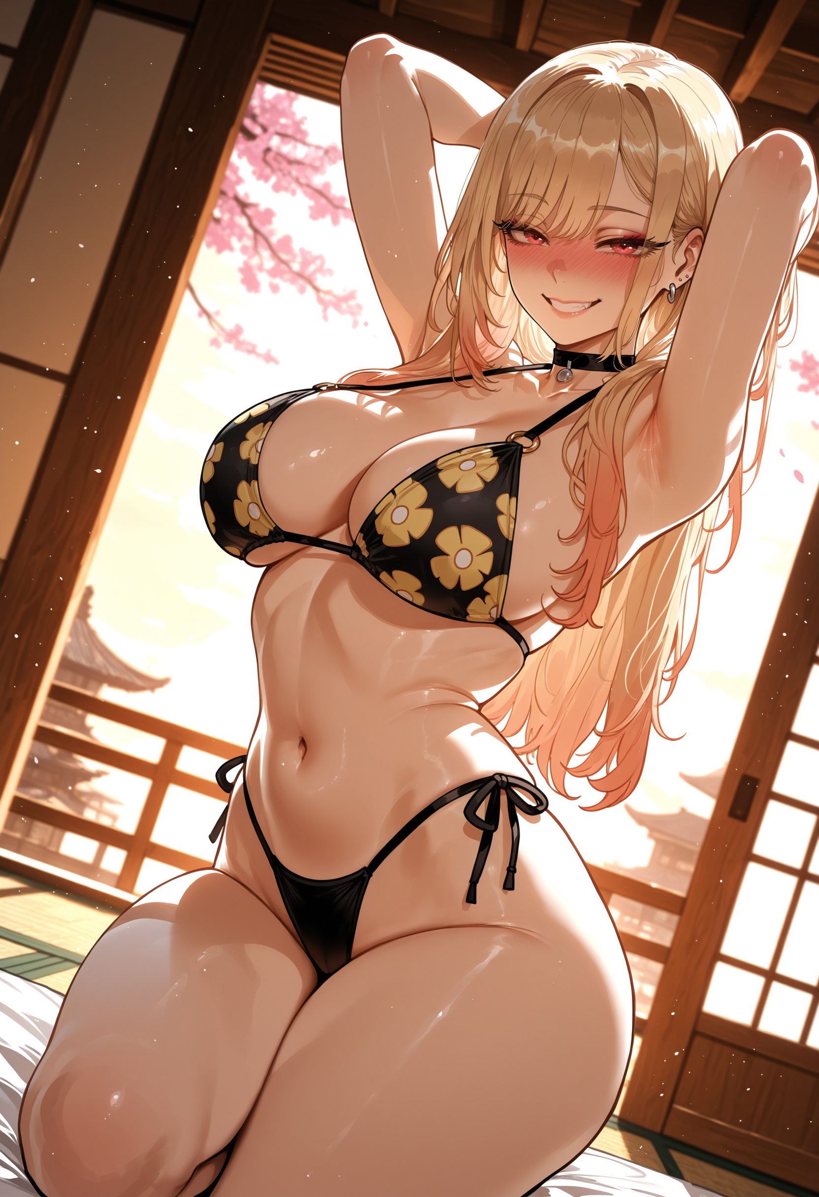 1girls, ai generated, ass focus, attractive, big ass, big breasts, big butt, big thighs, bikini, blonde hair, cute, dark brown eyes, dark pink eyes, female, female only, hot, huge ass, huge butt, huge thighs, kitagawa marin, looking at viewer, miyuai, my dress up darling, pink eyes, sexy, sexy body, sexy female, solo, sono bisque doll wa koi wo suru, thick, thick ass, thick butt, thick legs, thick thighs