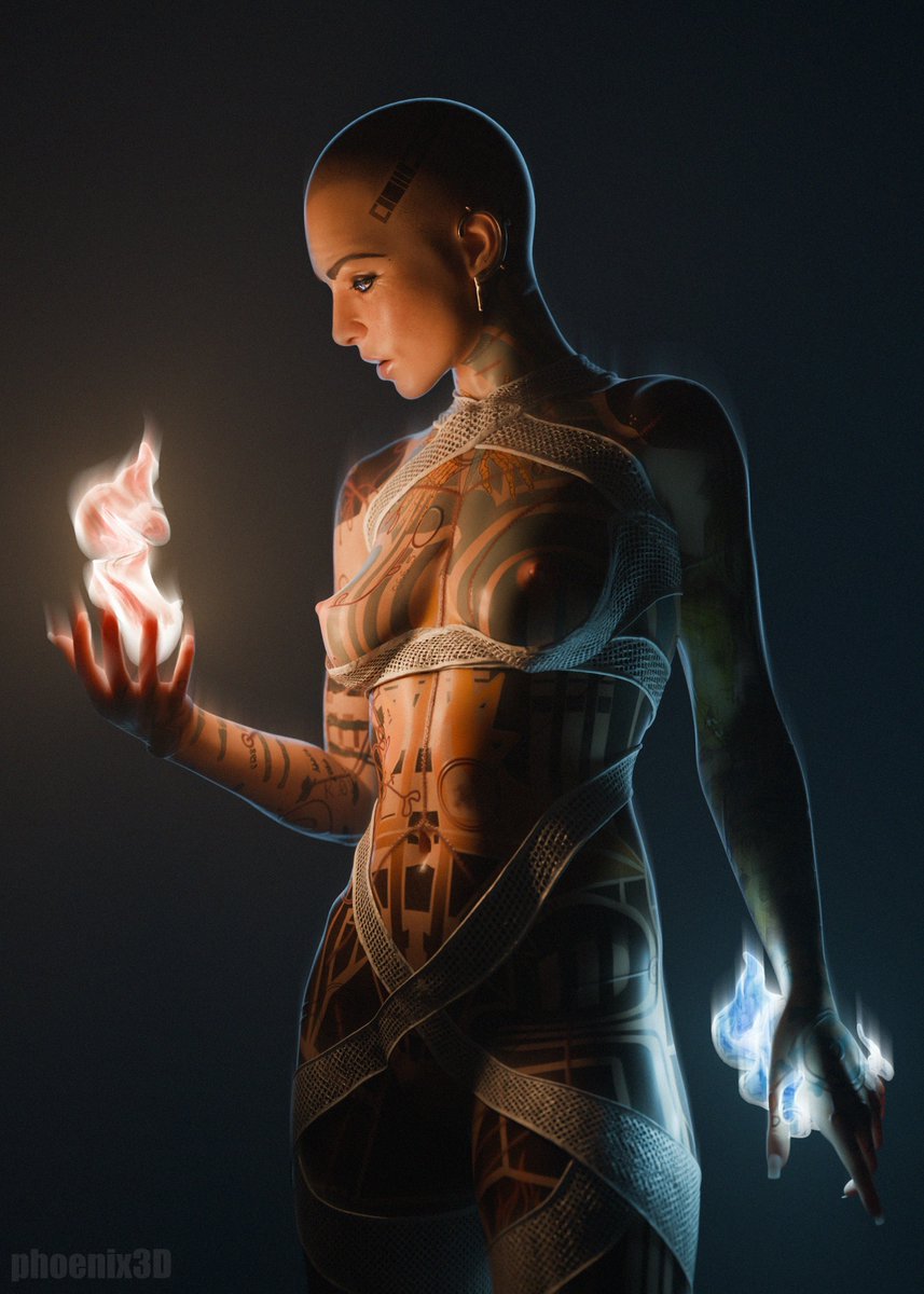 1girls, 3d, bald, bald female, bioware, breasts, female, female only, jack (mass effect), mass effect, nipples, phoenix3d, shaved head, small breasts, solo, tattoo