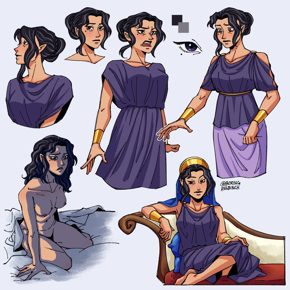 bed, boringa55binch, epic the musical, female, fully clothed, fully nude, greek mythology, nipples, nude, nude female, on knees, penelope, penelope (epic the musical), sitting, waiting, waiting waiting waitng, watermark