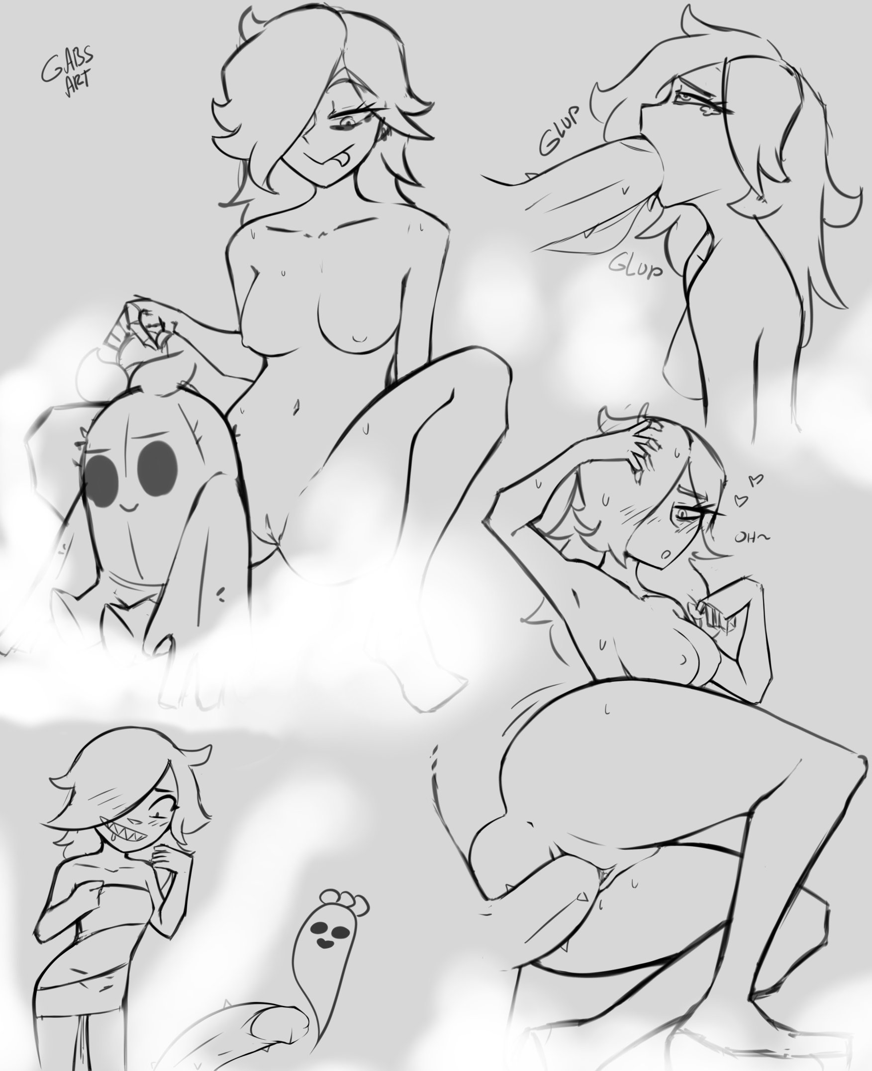 brawl stars, colette (brawl stars), female, gabri art, naked female, spike (brawl stars), tagme