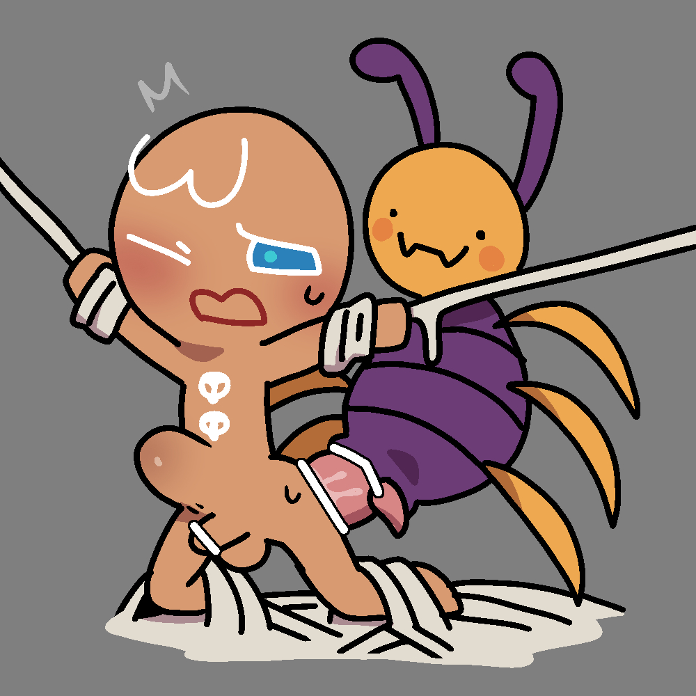 :}, 2025, anal, anal sex, blue eyes, blush, blushing, brown body, bug, censored, censored penis, cobwebs, cookie, cookie run, cookie run kingdom, cookie run ovenbreak, cookie run: tower of adventures, devsisters, gingerbrave, gingerbread cookie, gingerbread man, insects, male, male/male, motelgore, no humans, non-human, non-human only, penis, red lips, riagaras, small penis, spider, stomach bulge, tagme, webbed feet, webbed hands