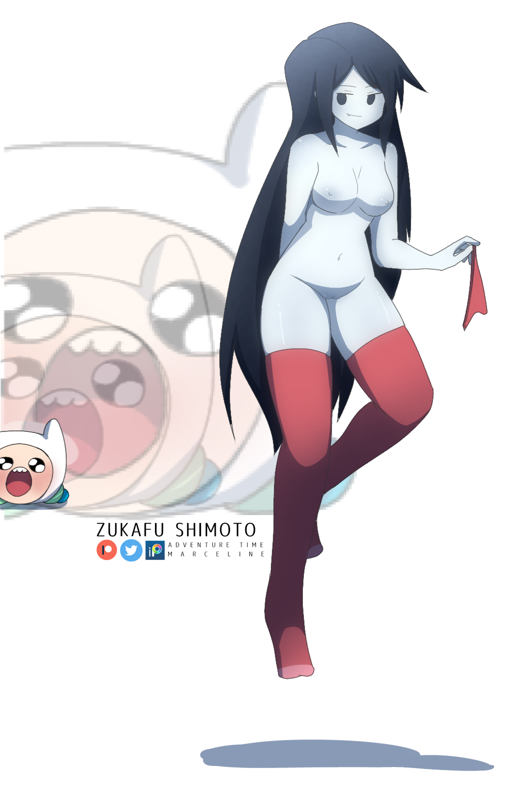 adventure_time canonical_scene casual casual_exposure casual_nudity floating looking_back marceline naked naked_female naughty_face naughty_smile nude thighhighs vampire voyeur zukafu_shimoto