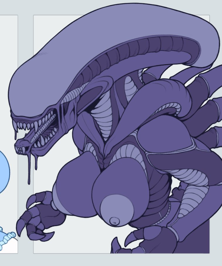 1girls, 2d, alien, alien (franchise), alien girl, alien humanoid, athletic, athletic female, big breasts, big nipples, breasts, claws, dangerous, daxzor, exoskeleton, eyeless, female, female only, female xenomorph, inner mouth, mouth, muscles, muscular, naked, naked female, nipples, nude, nude female, open mouth, presenting breasts, sharp claws, sharp fingernails, sharp nails, sharp teeth, showing off, solo, solo female, standing, teeth, teeth showing, thick, tongue, tongue out, upper body, xenomorph