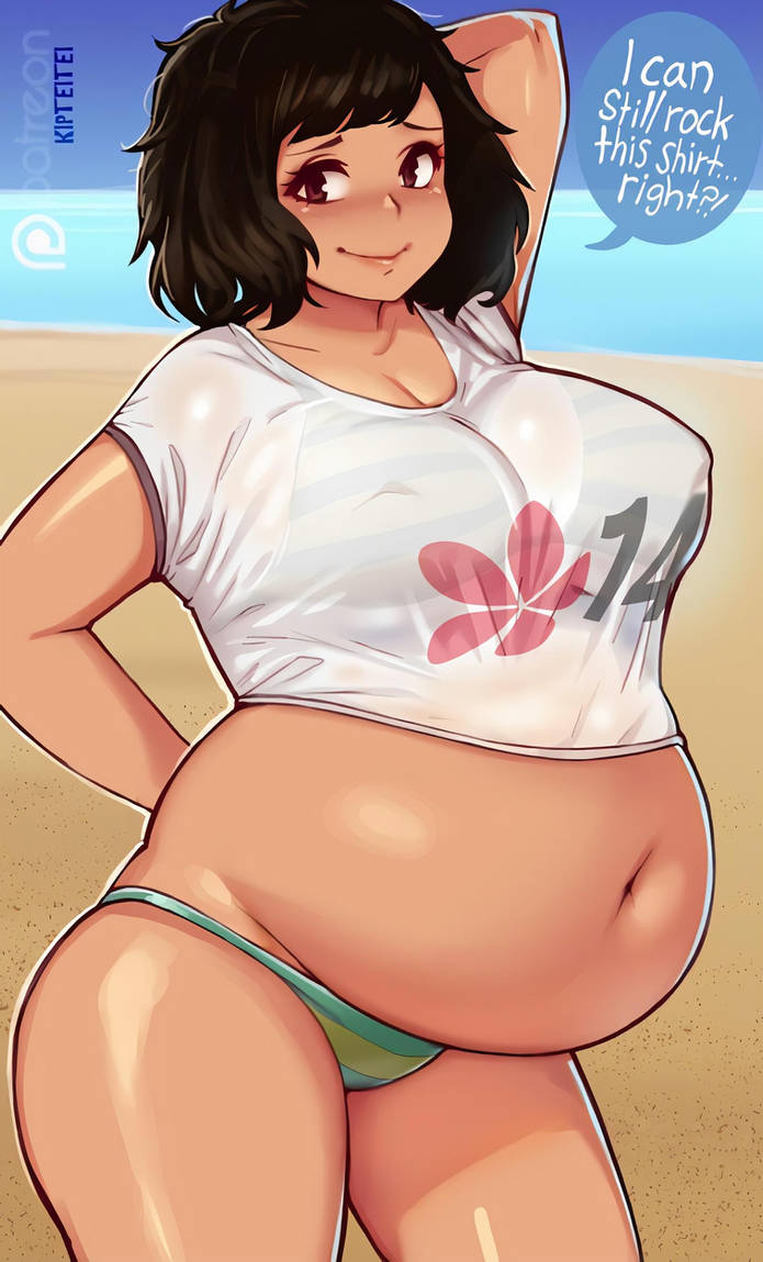 atlus bbw big_belly big_female chubby chubby_female fat fat_female fat_fetish fat_girl fat_woman huge_belly kipteitei large_female obese obese_female overweight overweight_female persona persona_5 sadayo_kawakami speech_bubble thick_thighs