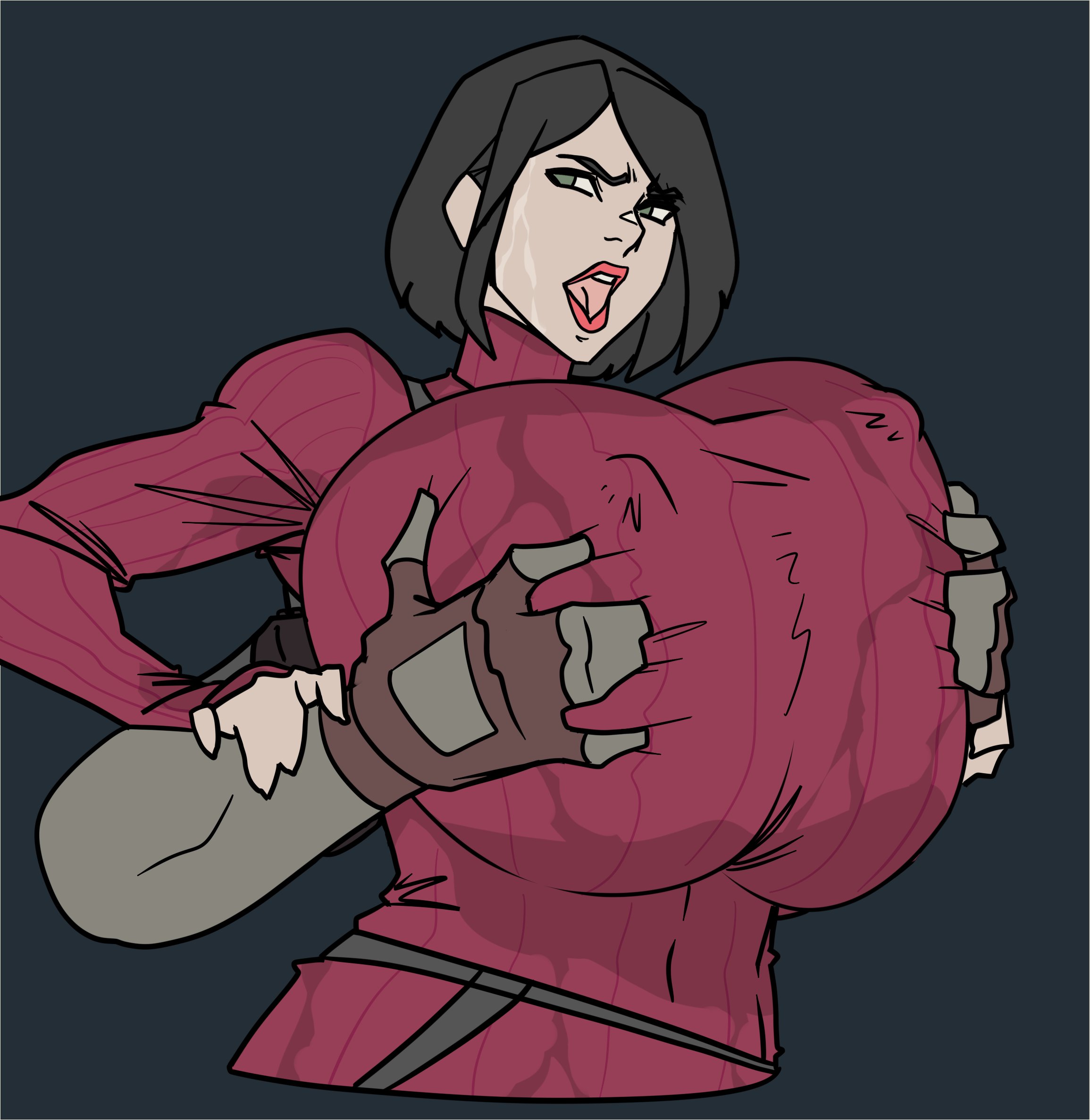 1girls, ada wong, big breasts, breast grab, breasts, capcom, female, female only, grope, groping, groping breasts, groping from behind, huge breasts, large breasts, massive breasts, resident evil, tagme, winterwarning