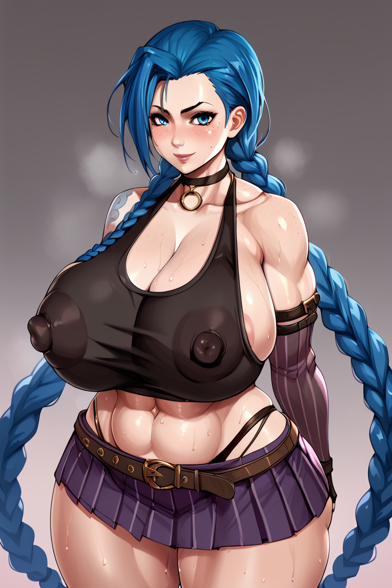 ai_generated arcane arcane_jinx big_breasts big_nipples jinx_(league_of_legends) league_of_legends tagme xusisidie