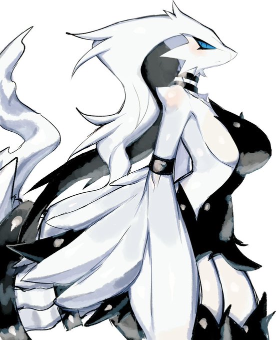 anthro, big breasts, breasts, dragon, dragoness, female, female dragon, female pokemon, furry, furry tail, legendary pokemon, nintendo, pokemon, pokemon (species), punk, reshiram, thick thighs, thighhighs, usa37107692
