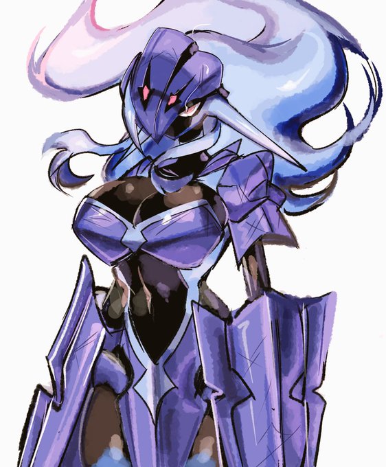 armor, big breasts, breasts, ceruledge, female, knight, knight armor, nintendo, pokemon, pokemon (species), pokemon sv, solo, thighs, usa37107692