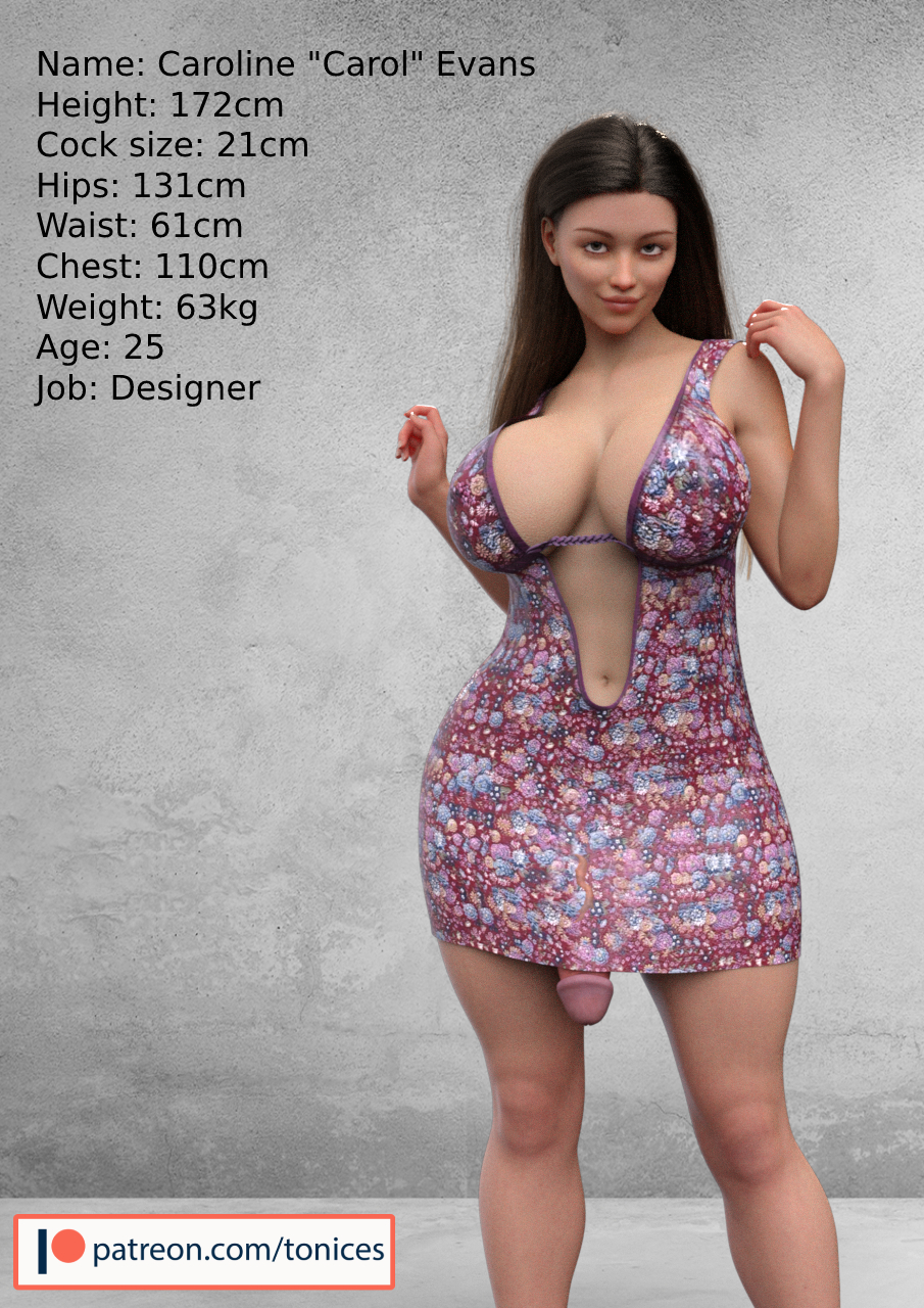 1futa, 3d, ass, big breasts, bimbo, breasts, busty, caroline evans, cleavage, curvaceous, curvy, curvy figure, dickgirl, futa only, futanari, hips, hourglass figure, huge ass, huge breasts, human, intersex, large ass, large breasts, legs, light skin, light-skinned futa, lips, original, original character, penis, penis under dress, solo, thick, thick legs, thick thighs, thighs, tonices, top heavy, upper body, voluptuous, wide hips