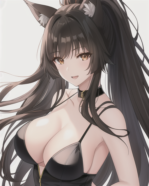 ai_generated aphmau_(youtuber) big_breasts brown_eyes brown_hair bunnysuit choker female female_focus female_only hair hair_accessory hair_up lim3n_ai long_hair long_hair_female looking_at_viewer melissa_lycan open_mouth perfect_body skinny_waist straps wolf_ears wolf_girl zipper zipper_down