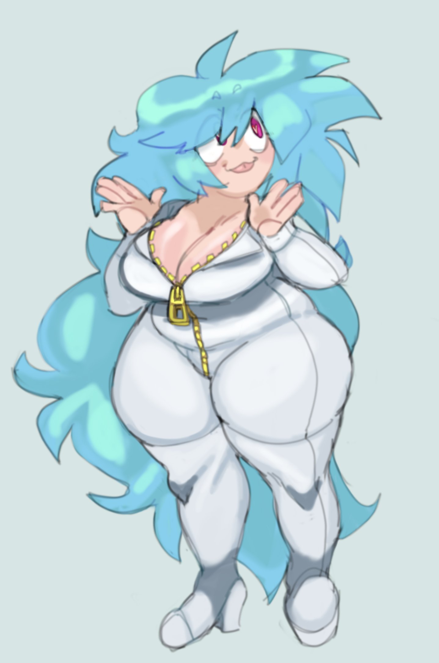 ass, big ass, big breasts, big cheez-it energy, big thighs, blue hair, breasts, female, friday night funkin, friday night funkin mod, heart-shaped pupils, purple eyes, sky (friday night funkin), skyblue, skyblue (friday night funkin), skyverse