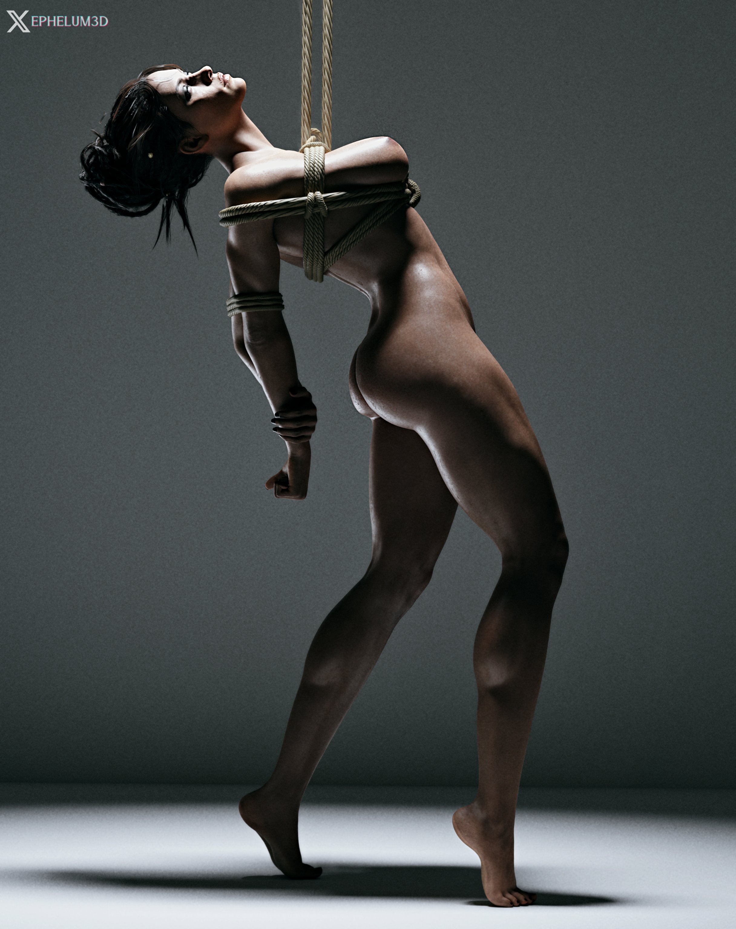 3d, aesthetic, afro-native, bdsm, bondage, breast bondage, cd projekt red, cyberpunk 2077, dark-skinned female, ephelum3d, female, female only, female protagonist, panam palmer, rope, rope bondage, tagme