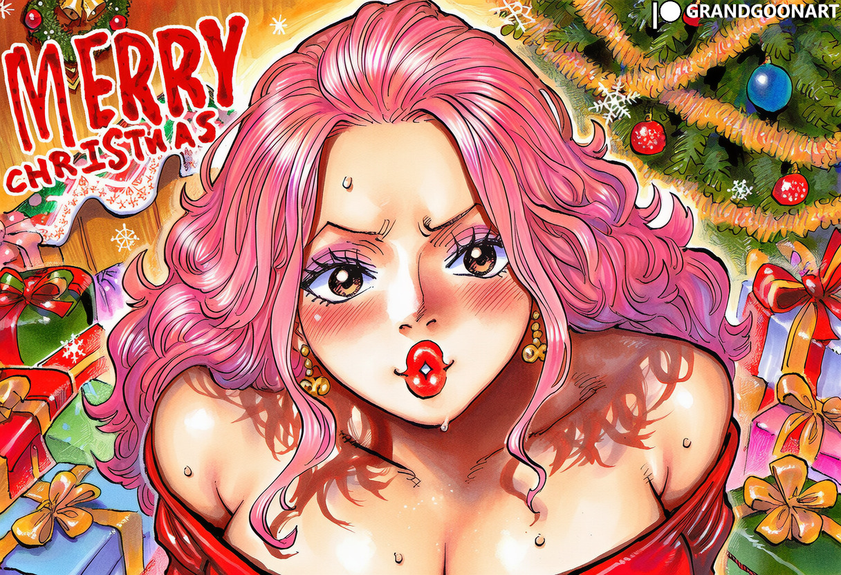 1girls, accurate art style, ai generated, big breasts, big mom, big mom (prime), breasts, charlotte linlin, christmas, christmas clothing, christmas outfit, christmas present, female, female focus, female only, grandgoonart, holidays, juicy lips, kissing, lips, lipstick, manga, manga cover, manga page, manga style, one piece, patreon, patreon username, santa costume, santa hat, shonen jump, solo, solo female, solo focus