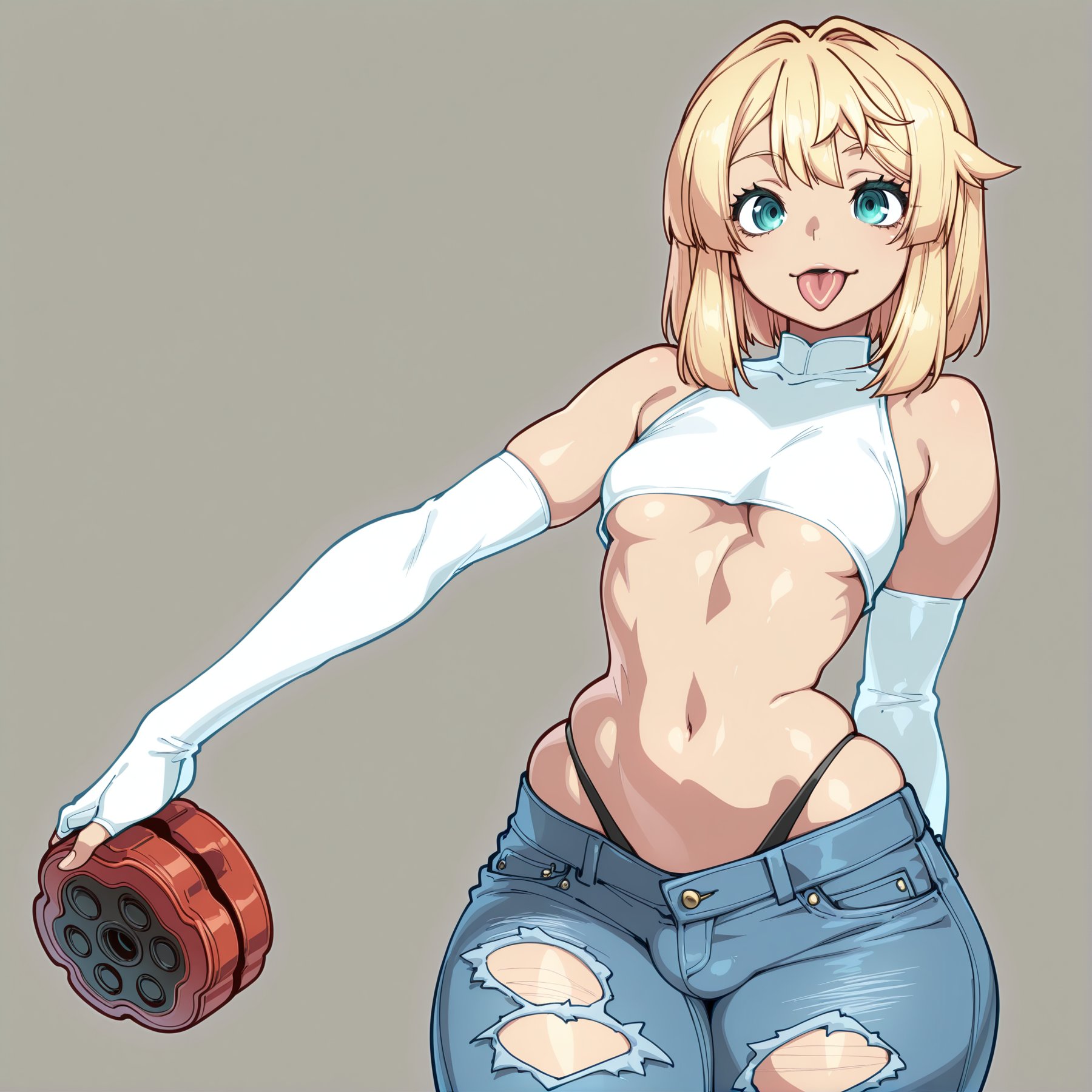 1boy, 1femboy, ai generated, bridget, bulge through clothing, femboy, femboy focus, femboy only, flat chest, girly, hexmaniacal, jeans, solo femboy, solo male, trap