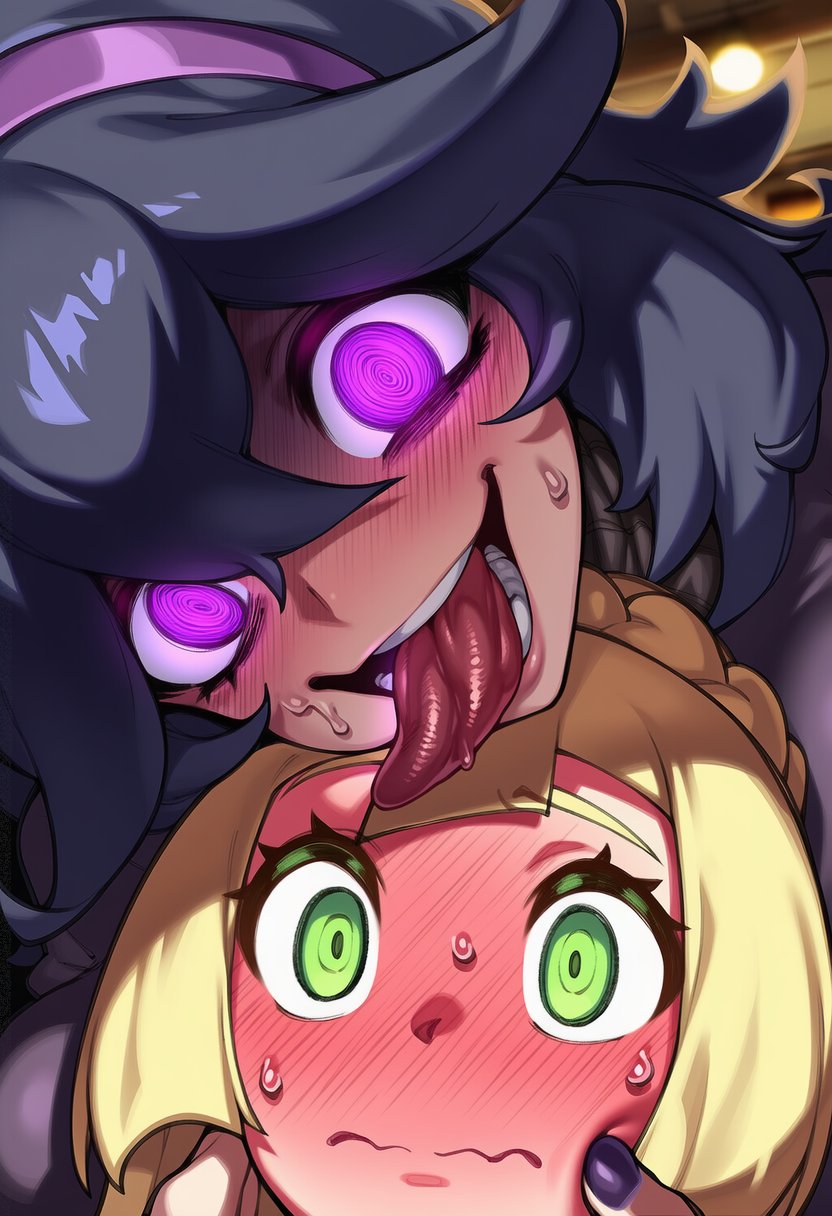 @ @, 2girls, ai generated, crazy eyes, embarrassed, embarrassed female, female, female only, grabbing face, hex maniac, hexmaniacal, licking, lillie (pokemon), pokemon, saliva, saliva drip, saliva on face, saliva on tongue, saliva string, saliva trail, salivating, shocked, shocked expression, shocked eyes, shocked face, shocked female, shocked look, yuri