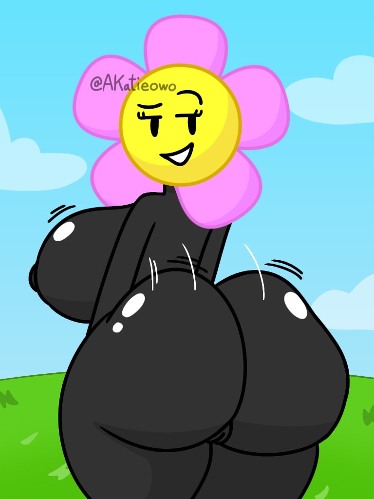 accurate art style, akatieowo, artist name, artist signature, ass, ass clapping, ass focus, ass jiggle, ass wobble, back pussy, back view, backpussy, battle for bfb, battle for bfdi, battle for dream island, bfb, bfdi, big ass, big breasts, breasts, clapping ass, clapping butt, clapping buttocks, clapping cheeks, dontcrackhergng, fat ass, flower (bfdi), huge ass, inanimate animate, jiggle, jiggling, jiggling ass, looking at viewer, looking back, looking back at viewer, nipples, object head, object shows, pussy, teasing, teasing viewer, thick ass, thick thighs, thighs, watermark, wobble, wobbling, wobbling ass