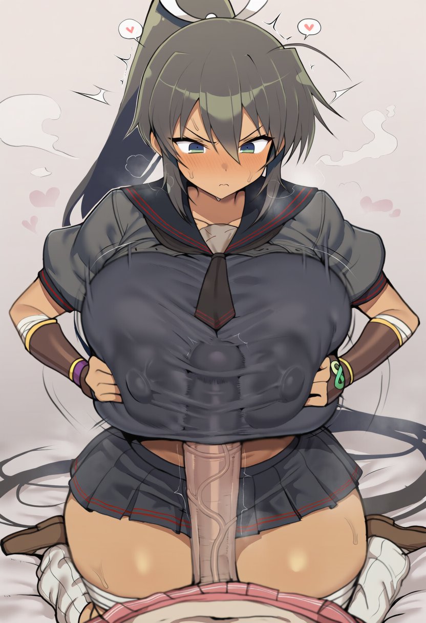 ai generated, astolfo (fate), crossdressing, crossdressing male, fate (series), femboy, femboy on female, femboy pov, femboydom, homura (senran kagura), hung trap, paizuri, paizuri under clothes, pov, senran kagura, small but hung, wumiai