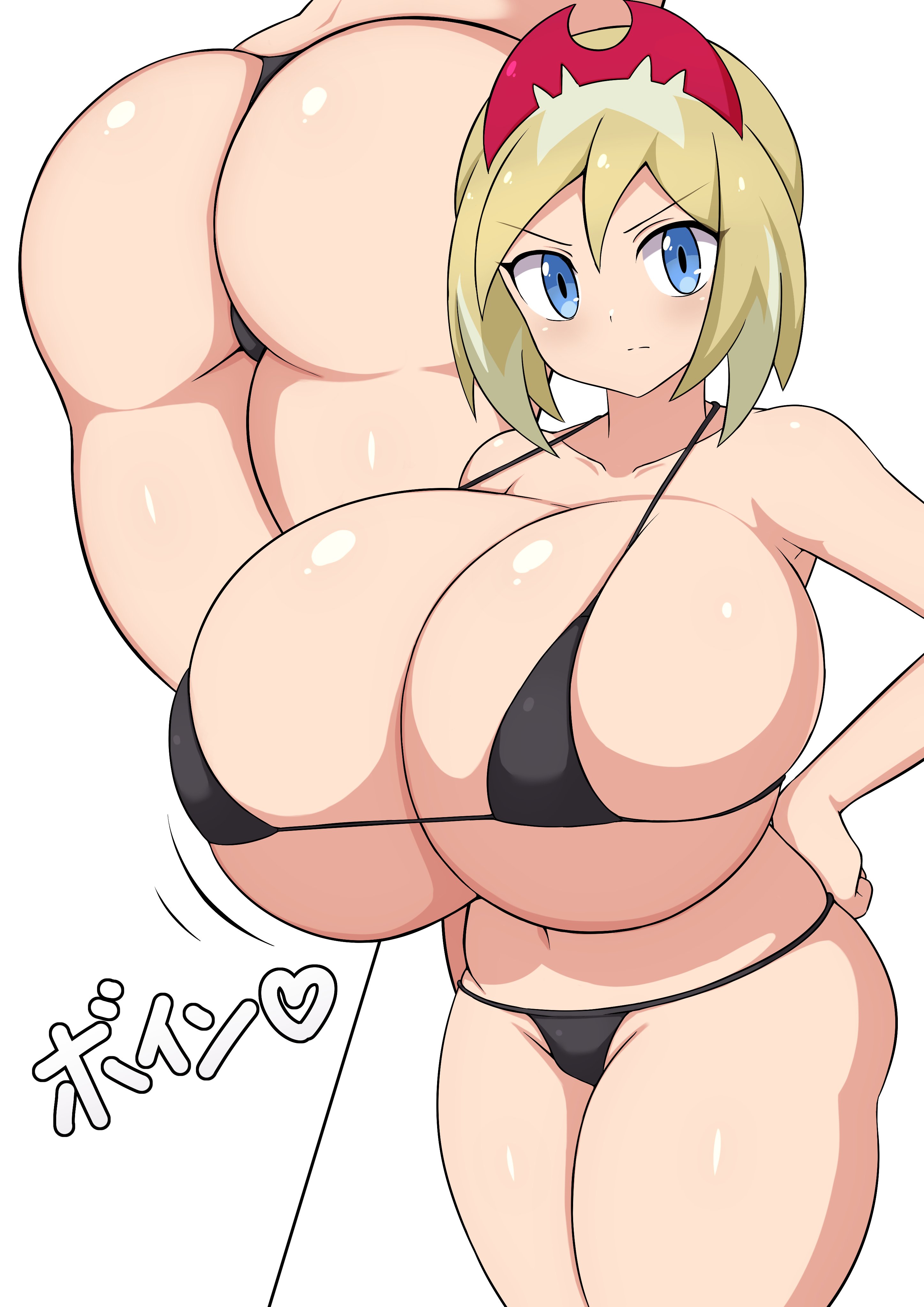 1girls, 2023, alternate breast size, ass, big breasts, bikini, blonde hair, blue eyes, breasts, breasts bigger than head, busty, curvaceous, curvy, curvy body, curvy female, curvy figure, female, female only, gigantic breasts, huge ass, huge breasts, irida (pokemon), jaga334, large breasts, nintendo, pokemon, pokemon legends: arceus, thick thighs, voluptuous