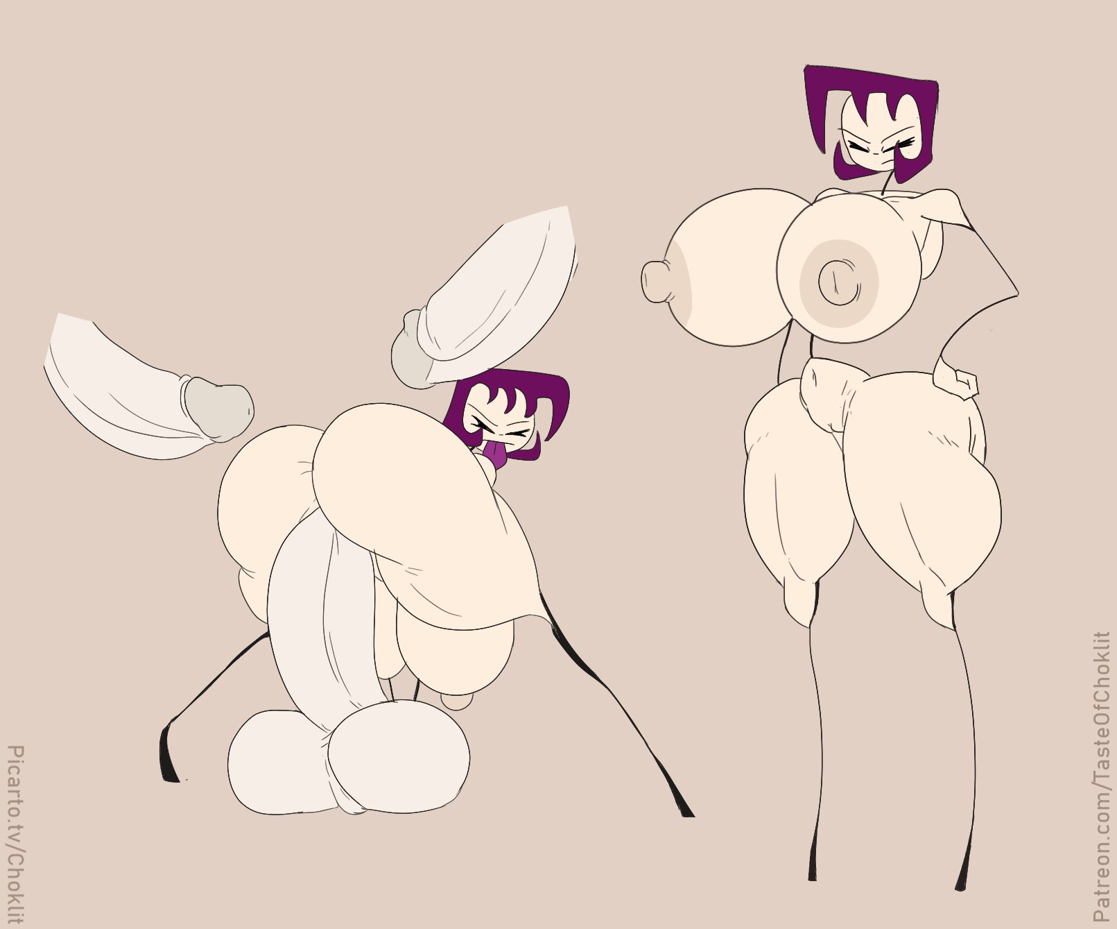 1girls, ass, balls, big ass, big breasts, breasts, dick, female, gaz membrane, huge ass, huge breasts, hyper, hyper ass, hyper balls, hyper breasts, hyper hourglass, hyper penis, invader zim, large ass, large breasts, male, naked, naked female, nickelodeon, nude, nude female, offscreen male, penis, purple hair, stick figure, stick waist, stickman, stickwoman, tasteofchoklit