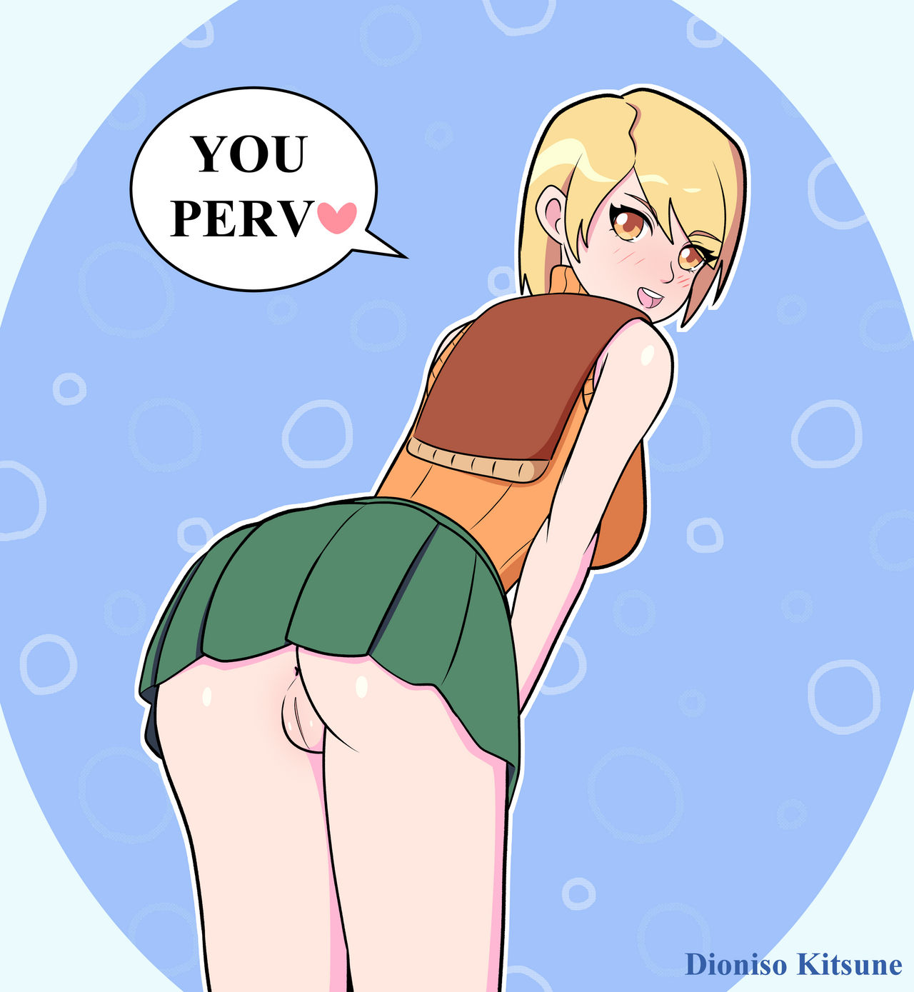 ashley graham, ashley graham (brooke elizabeth mathieson), ass, blonde hair, breasts, bubble ass, bubble butt, busty, capcom, dioniso kitsune, female, female focus, female only, going commando, hourglass figure, looking at viewer, miniskirt, pussy, rear view, resident evil, resident evil 4, skirt, sleeveless, sleeveless turtleneck, tagme, turtleneck, turtleneck sweater, upskirt, vagina, wide hips, yellow eyes