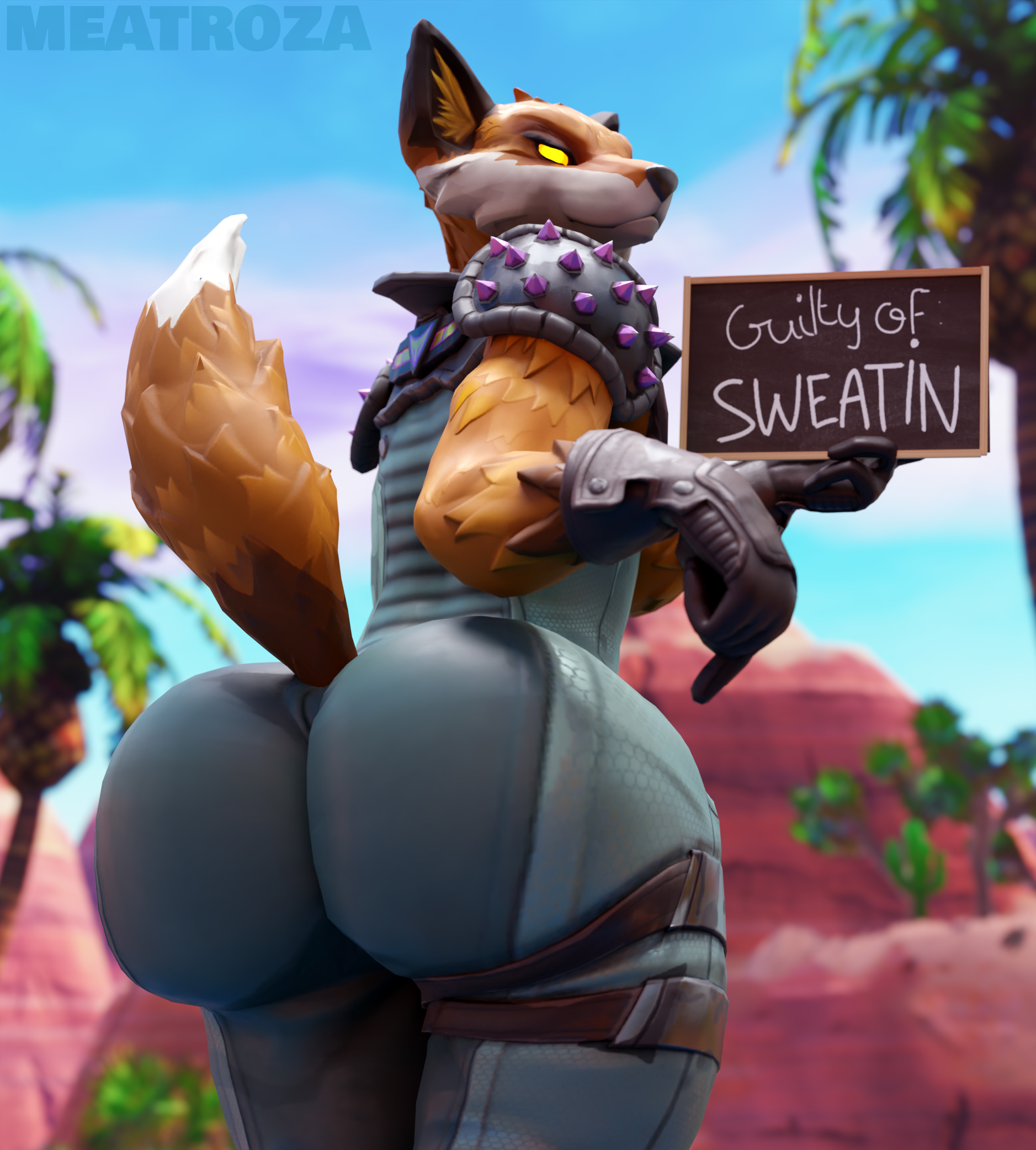1boy, ass, big ass, big butt, bubble ass, bubble butt, fennix (fortnite), fortnite, fox, furry, furry only, male, male only, meatroza, solo, solo male