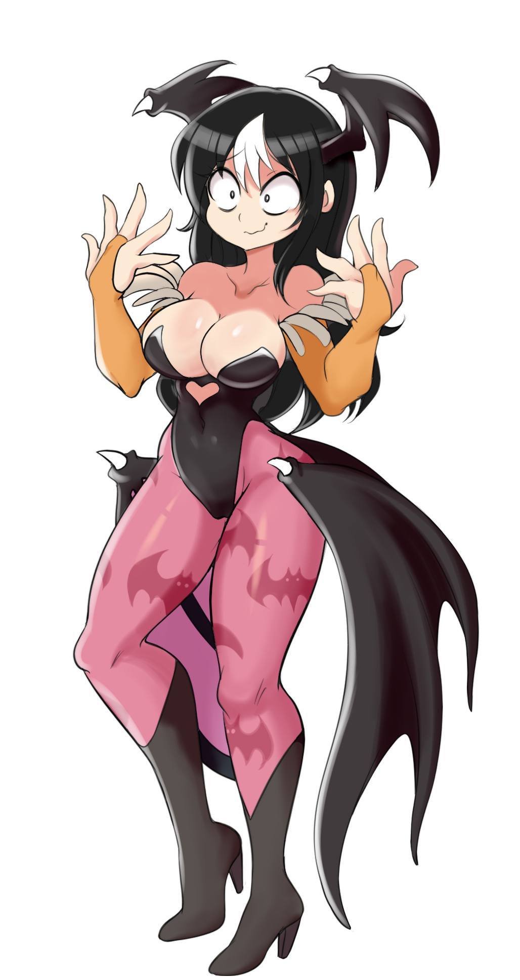 1girls big_breasts black_hair borrowed_character breasts cleavage clothing cosplay darkstalkers female female_focus female_only large_breasts lucyfercomic medium_breasts morrigan_aensland_(cosplay) noss_the_nosferatu_(crap-man) original original_character thick_thighs thighs