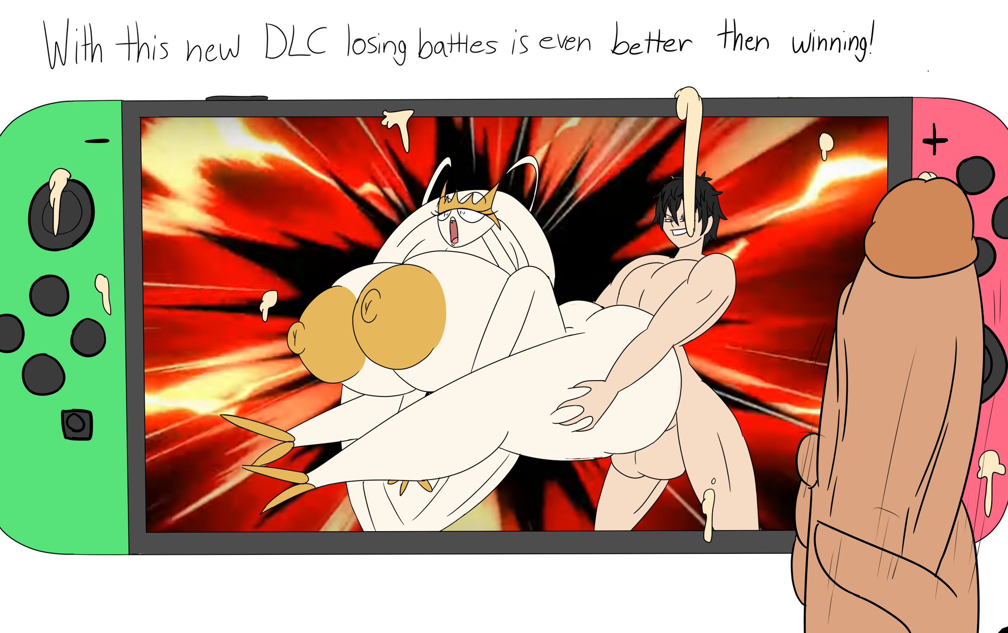 akira kurusu, anthro, art trade, ass, big ass, big breasts, breasts, crossover, cum, eggnog (tasteofchoklit), female, huge ass, huge breasts, huge cock, huge nipples, huge penis, hyper, hyper ass, hyper breasts, hyper hourglass, igphhangout, jerking, large ass, large breasts, male, masturbation, netorare, nintendo switch, penis, persona, persona 5, pheromosa, pokemon, pokemon (species), super smash bros., thick thighs