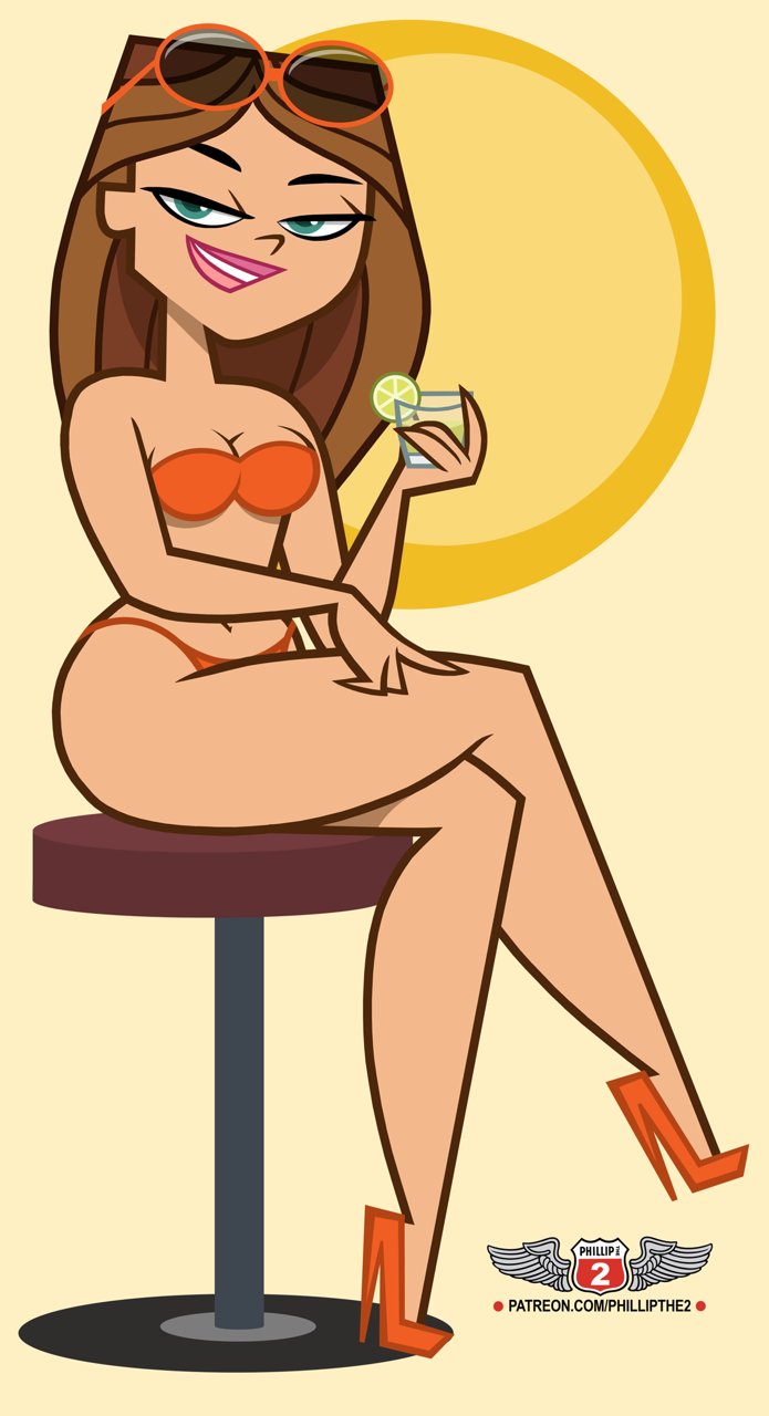 2023 accurate_art_style alternate_version_available bikini breasts brown_hair cartoon_network cleavage codylake female female_only green_eyes phillipthe2 sunglasses sunglasses_on_head tan_body taylor_(tdi) the_ridonculous_race thick_thighs thighs total_drama_island