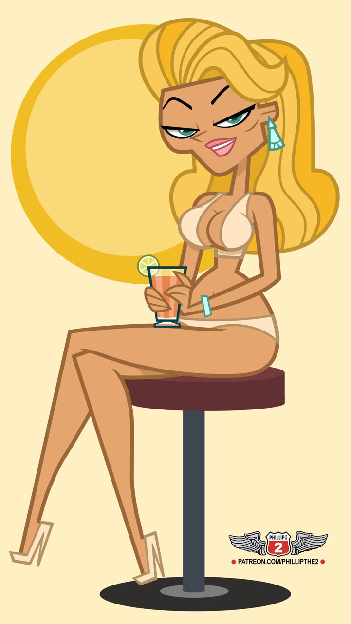 2023 accurate_art_style alternate_version_available bikini blonde_hair breasts cartoon_network cleavage codylake earrings female female_only green_eyes high_heels kelly_(tdi) phillipthe2 tan_body the_ridonculous_race total_drama_island