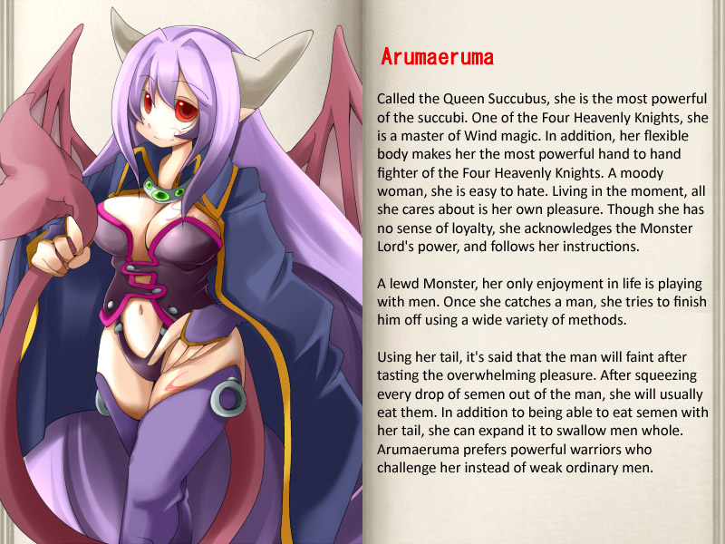 alma_elma mon-musu_quest! monster_girl monster_girl_quest official_art succubus succubus_costume succubus_horns succubus_queen succubus_tail succubus_wings tail_pussy