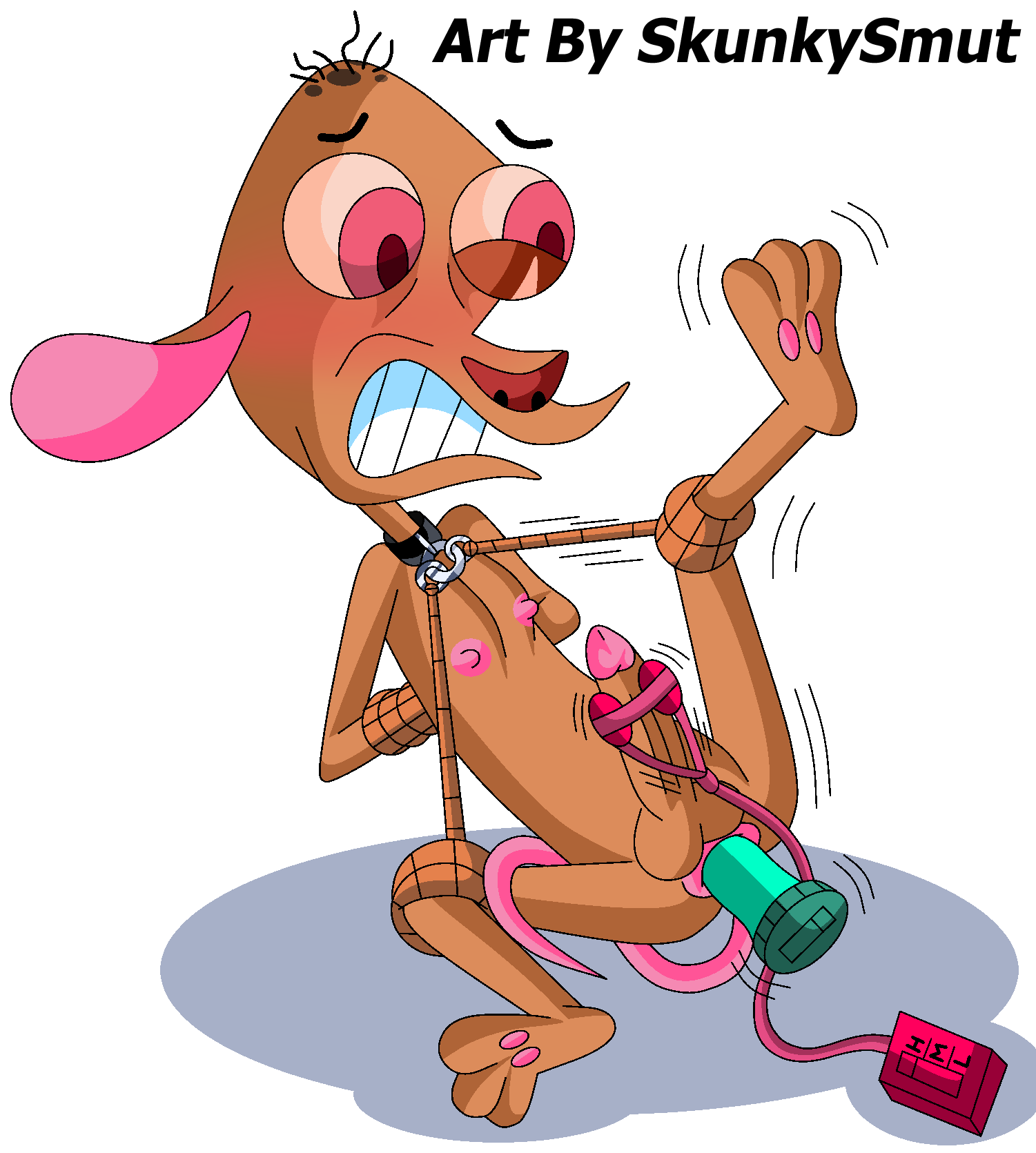 anal anal_insertion anal_penetration anthro balls bdsm bondage bound canine chihuahua cock collar dick dog furry male male_only nickelodeon nipples penis ren_and_stimpy ren_hoek rope sex_toy testicles toonophile vibrator vibrator_in_ass