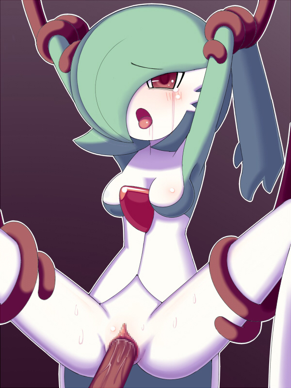 1girls, blush, bondage, breasts, cleavage, crying, drool, female, female gardevoir, female pokemon, furry, gardevoir, green hair, nintendo, pokemon, pokemon (species), pokemon rse, pussy, rape, red eyes, sex, spread legs, tear, tentacle, tentacle rape, vaginal penetration