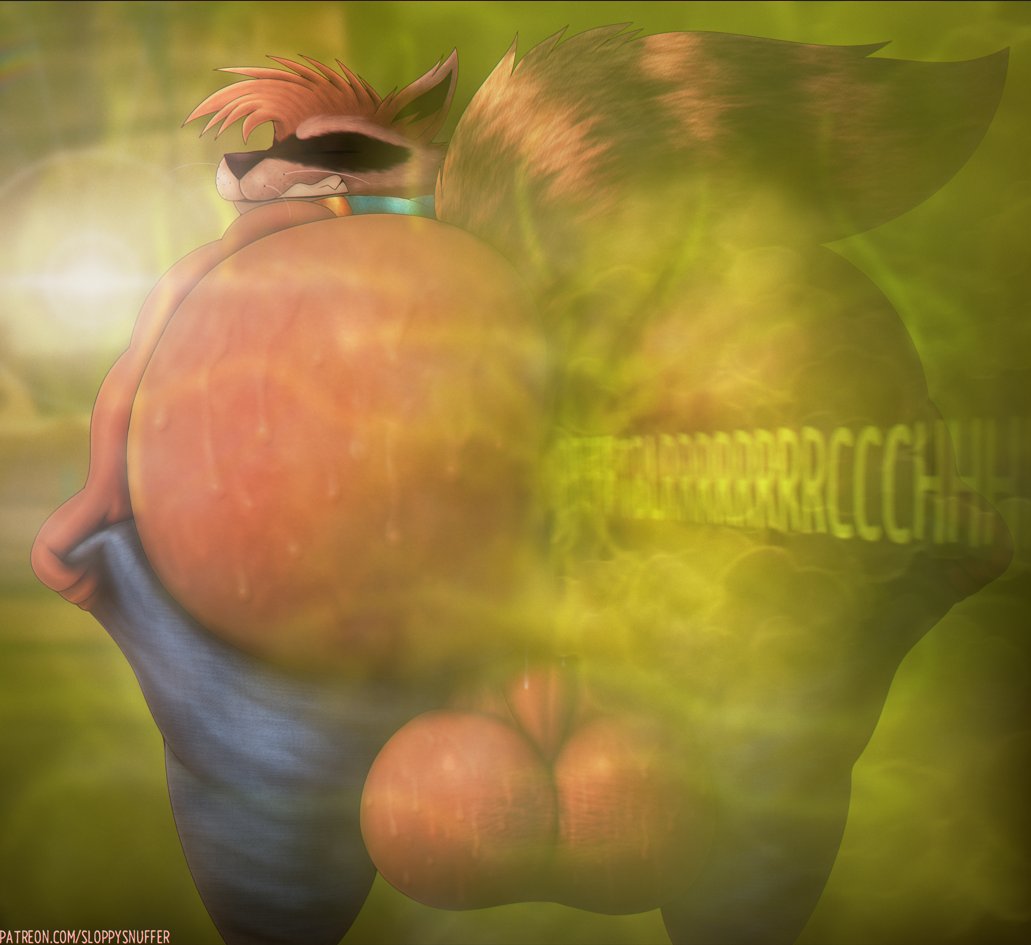 1boy, 2d, anus, ass, backsack, balls, ballsack, big ass, big balls, big butt, clenched teeth, english text, facing away from viewer, fart, fart cloud, fart fetish, farting, farting at viewer, fat ass, fat butt, furry, furry male, furry only, green fart, green fart cloud, huge ass, huge butt, male, male fart, male only, marvel, marvel comics, marvel rivals, no sex, onomatopoeia, pants, pants down, presenting hindquarters, raccoon, rocket raccoon, sloppysnuffer, solo, solo male, striped tail, swamp ass, sweat, sweaty, sweaty ass, sweaty balls, sweaty male, tail, text