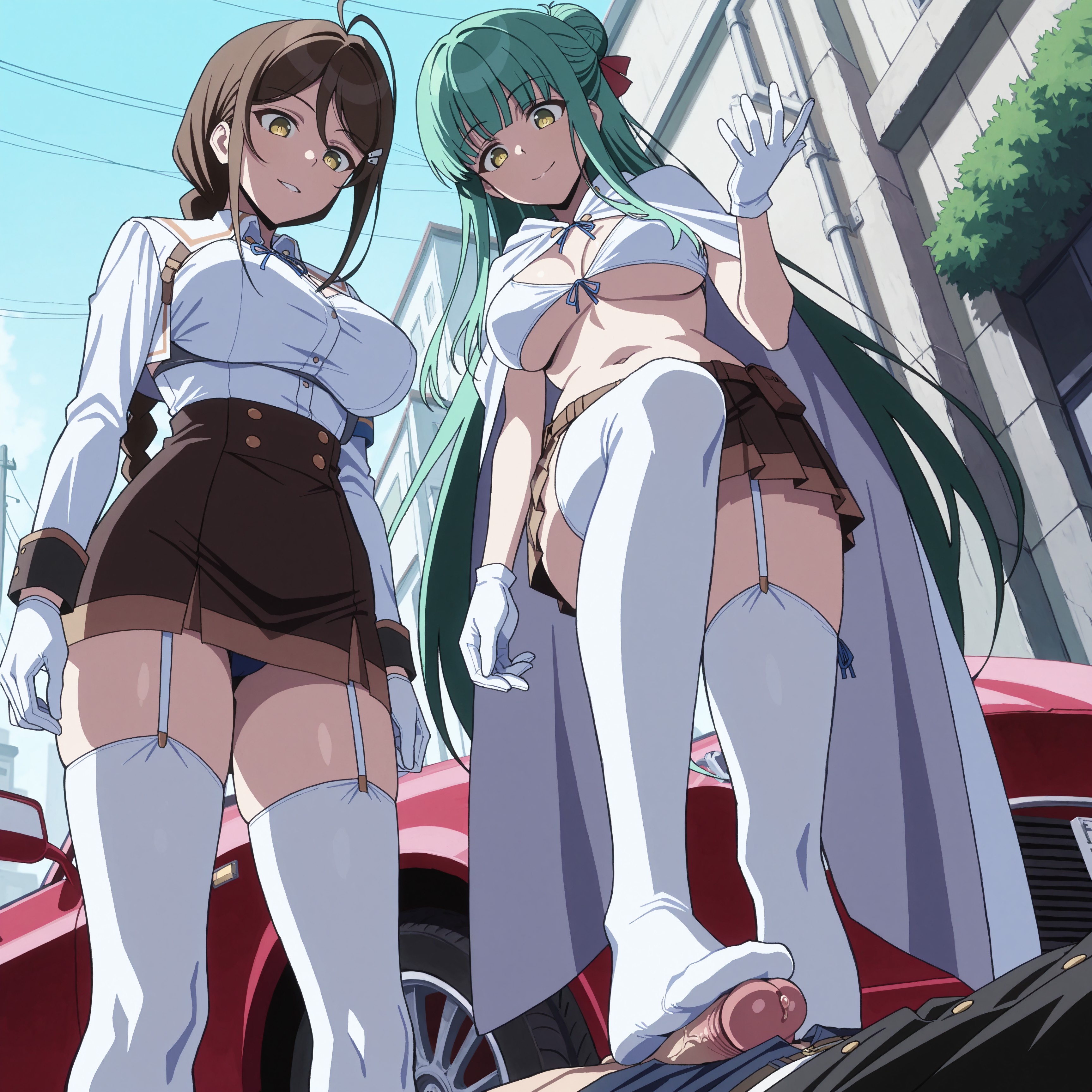 ai generated, elkazama yumi, feet, female, femdom, foot fetish, footjob, nukitashi, nukitashi: the animation, rei, stepped on, touka