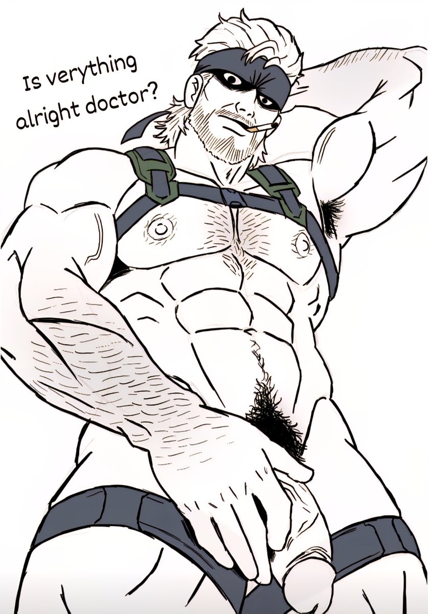 bara, beard stubble, big penis, cigarette, cock, dick, el doodlorado, huge cock, male, male only, metal gear solid, muscular, muscular male, penis, solid snake, solo, solo focus, solo male, thick penis, veiny, veiny penis, yaoi