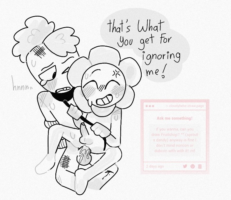 anal, anal sex, cloudyhehe, collar, dandy (dandy's world), dandy's world, gay, gay sex, non-human, non-human only, object head, power bottom, rape, rope, sprout (dandy's world), tied up, toony