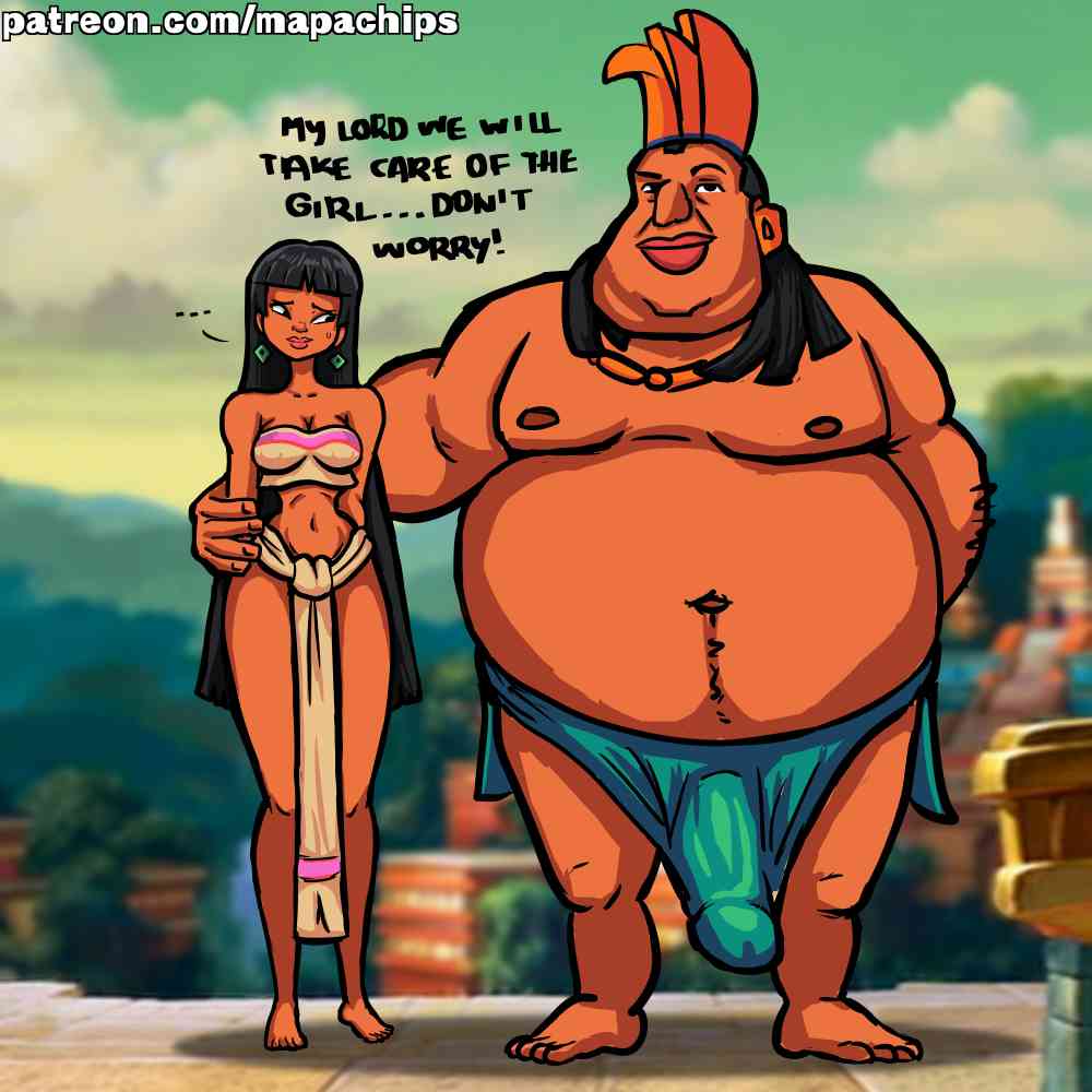 1boy 1girls chel chief_tannabok dark-skinned_male dark_skin dreamworks fat fat_man female huge_penis larger_male male mapachips nervous netorare ntr obese obese_male overweight overweight_male size_difference smaller_female the_road_to_el_dorado ugly_man